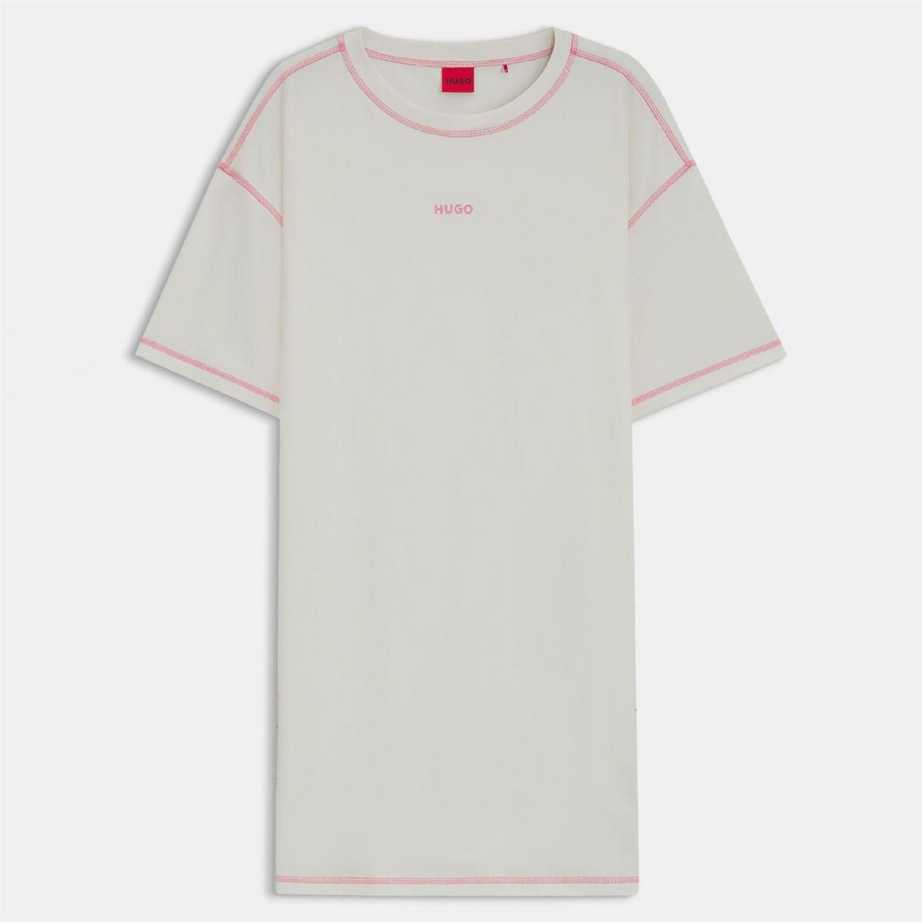 Hugo Cotton Night Dress With Contrast Logo