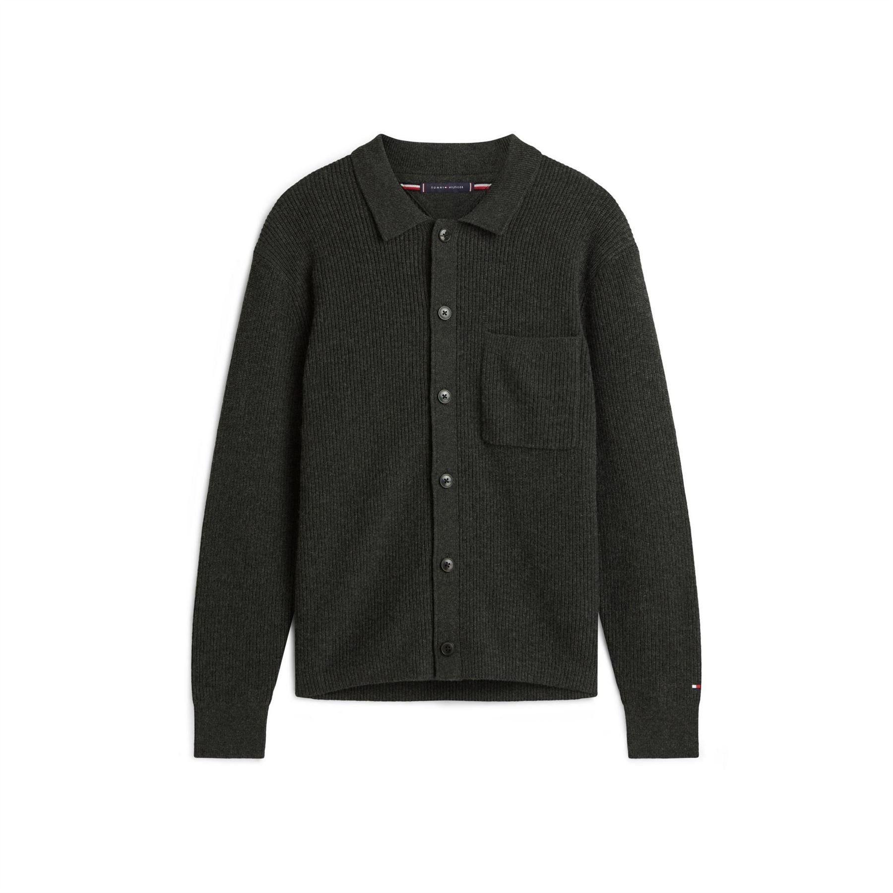 Tommy Hilfiger Collared Neck Long Sleeve Shirt Collar Sweater