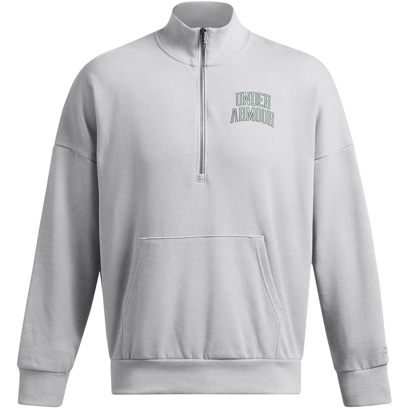 Under Armour Icon Zip Neck Ribbed Collar Long Sleeve Sweatshirt