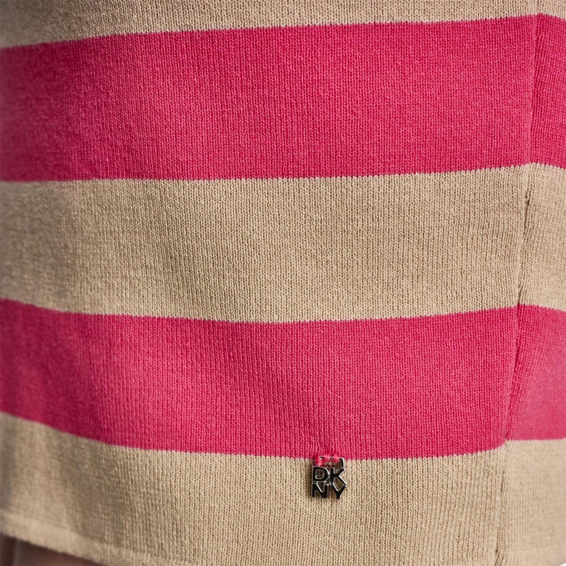 DKNY Striped Sleeveless Polo Sweater