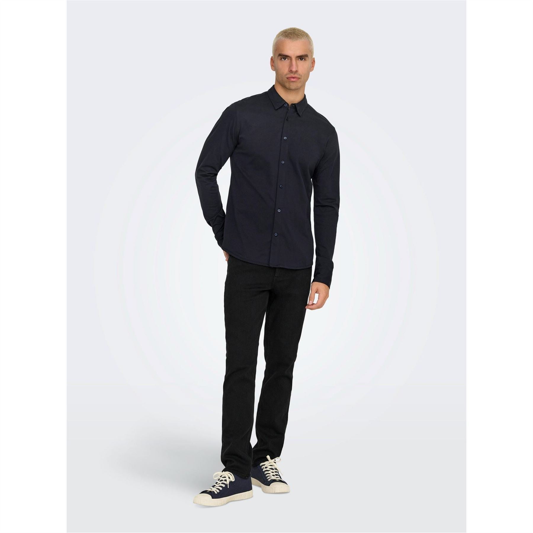 Only Regular Fit Long Sleeve Point Collar Shirt
