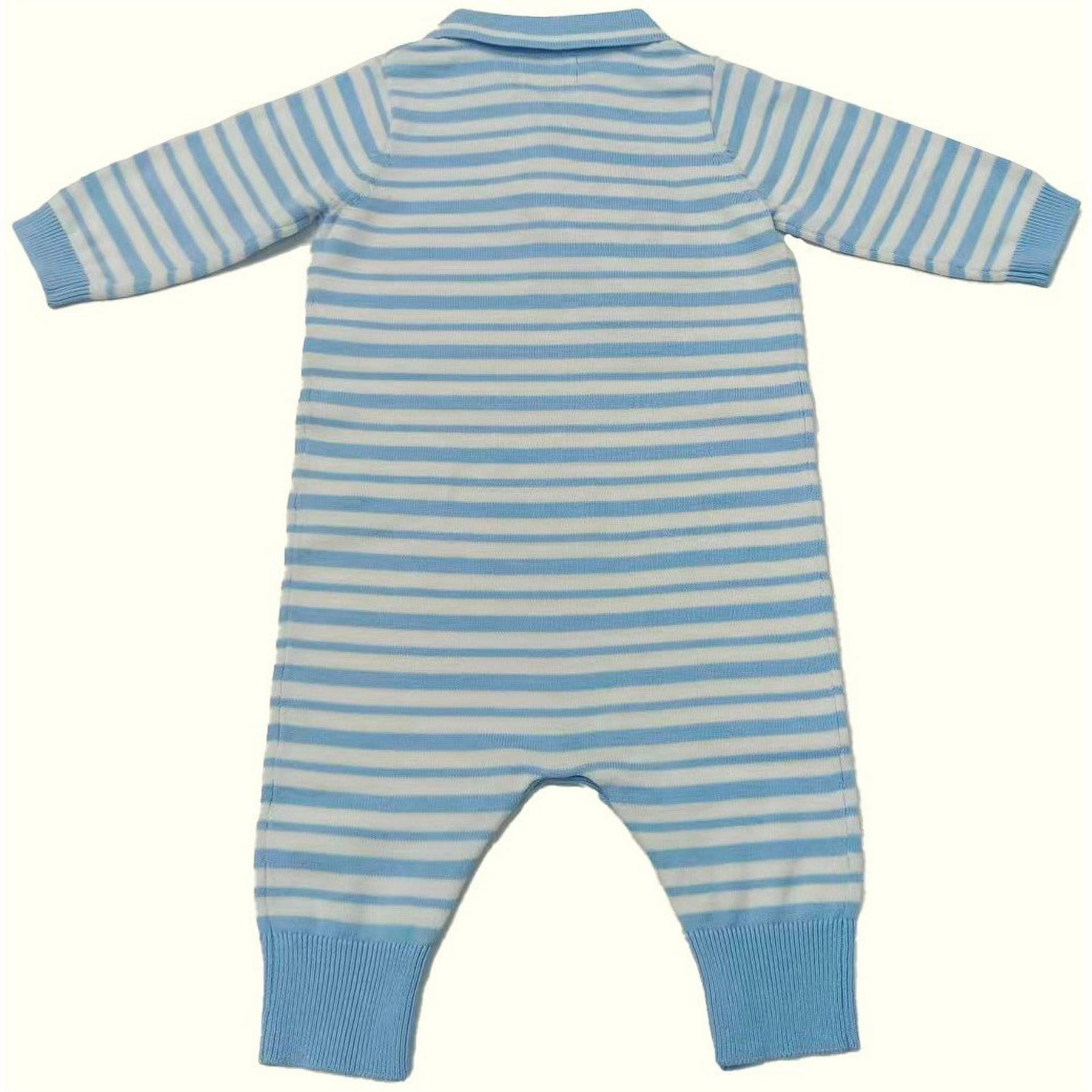 Pretty Green Striped Cotton Long Sleeve Romper
