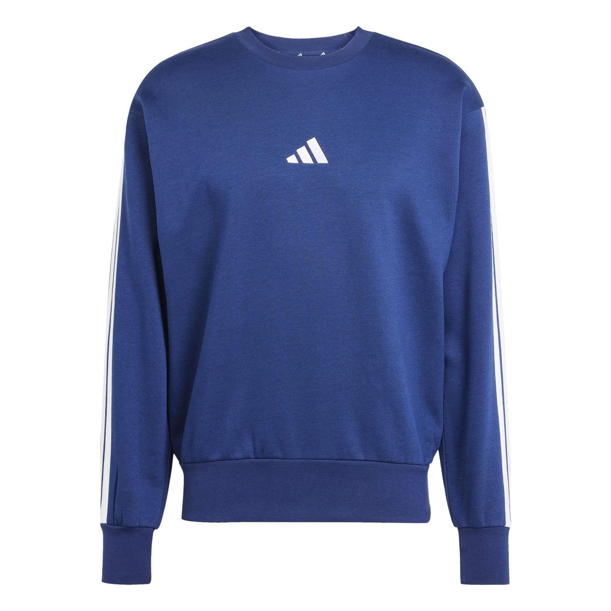 adidas Mens Essentials Crew 3 Stripes Pullover Sweatshirt