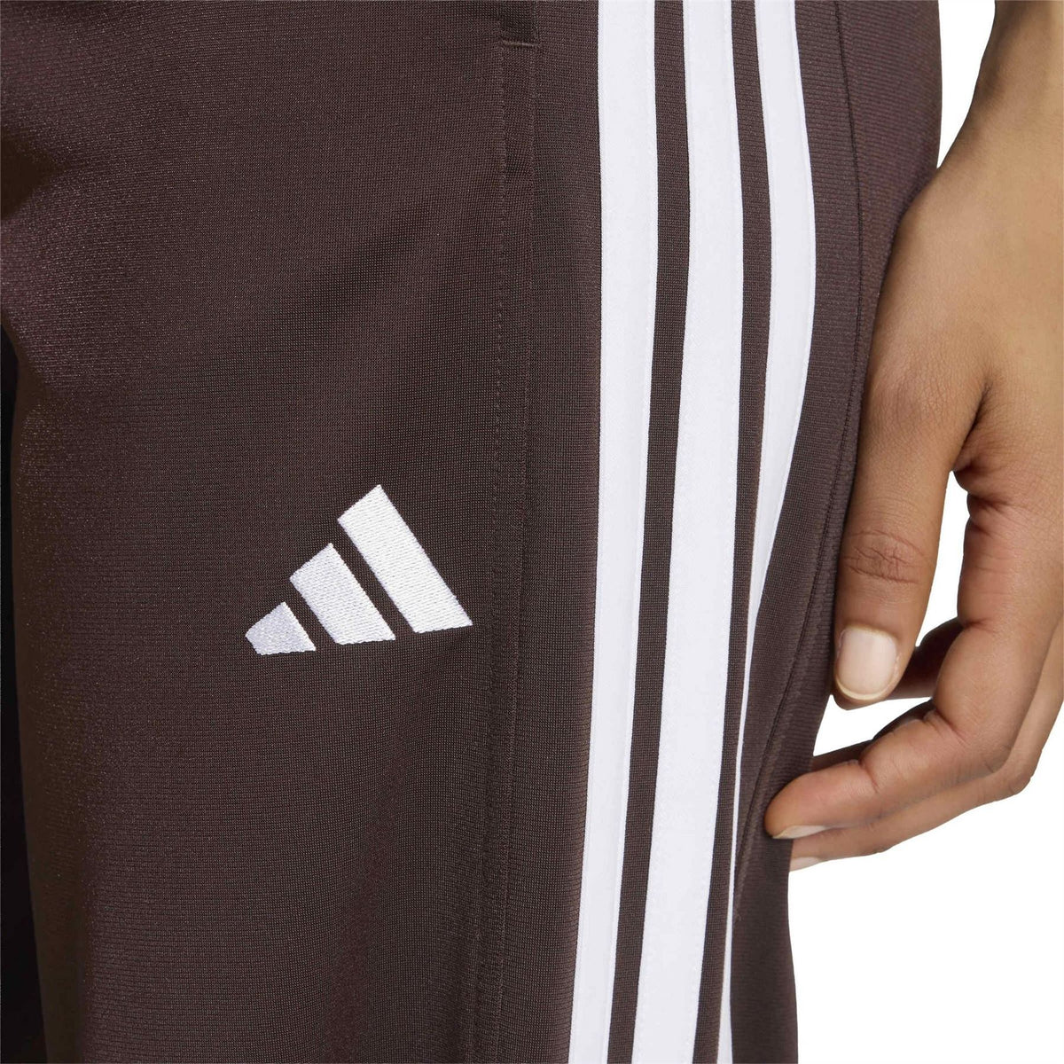 adidas Three Stripes Wide Leg Mid Rise Athletic Pants