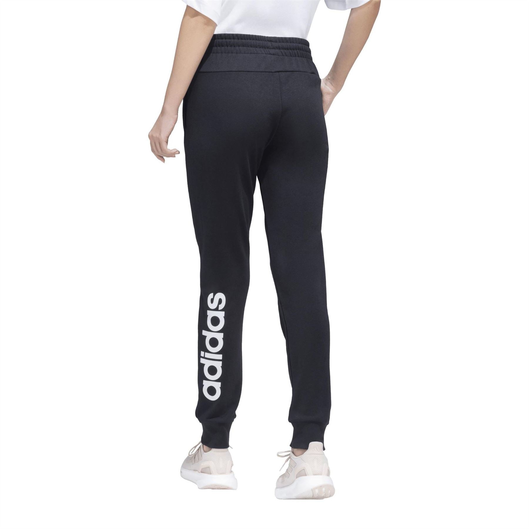 adidas Womens Linear Slim Fit Cotton Joggers