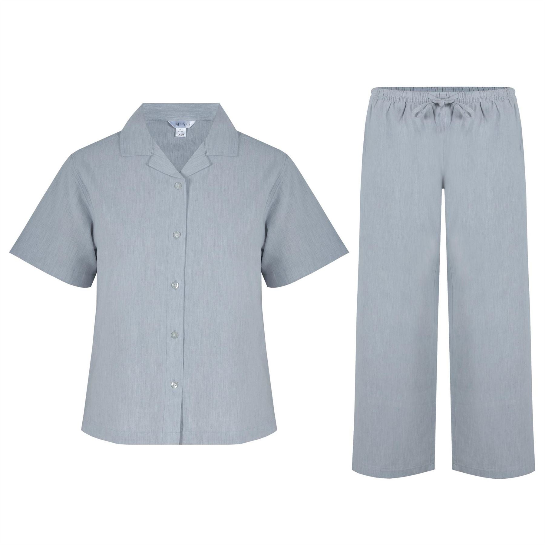 Miso Collared Neck Short Sleeve Shirt Casual Set