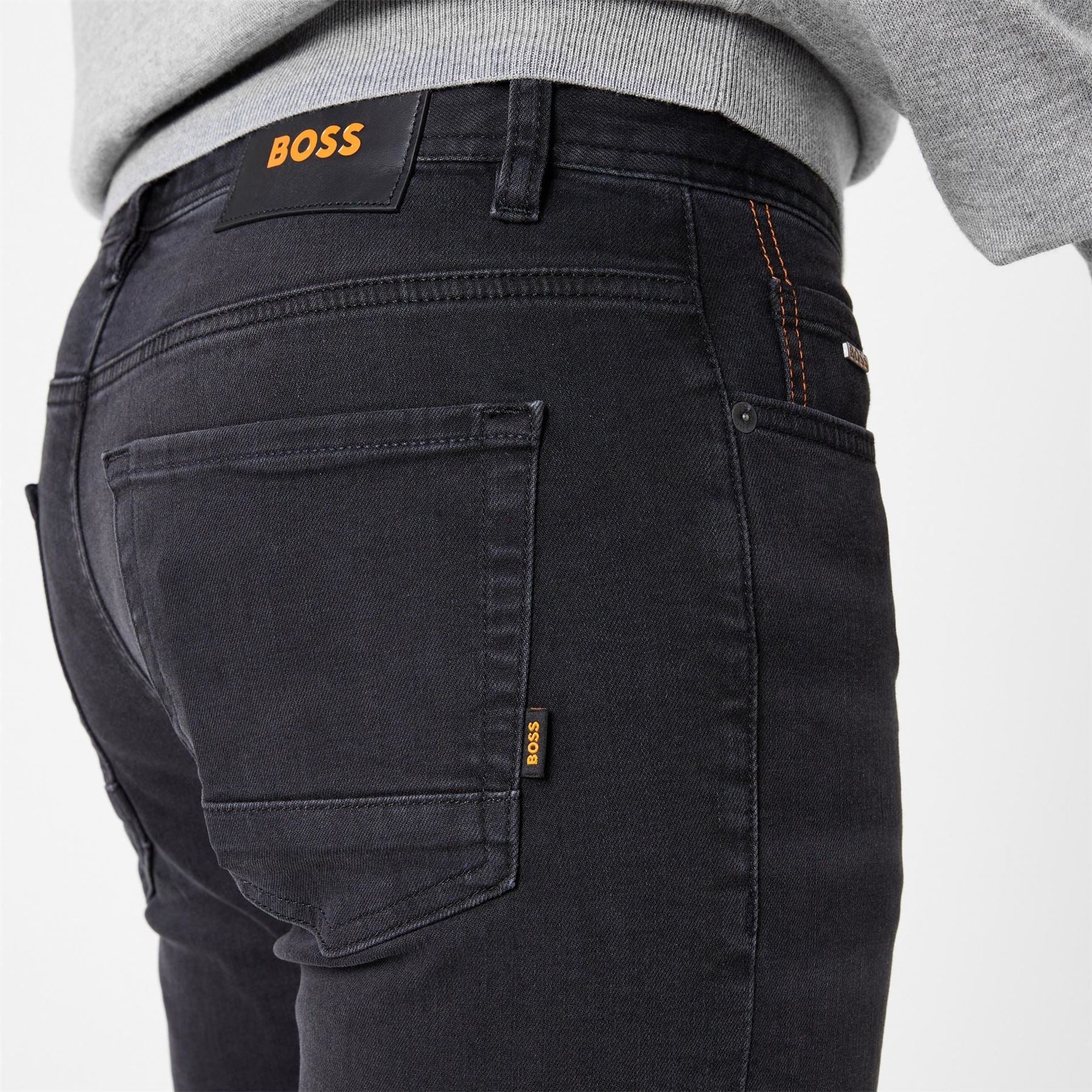 Boss Taber Mid Rise Stretch Tapered Fit Tapered Jeans