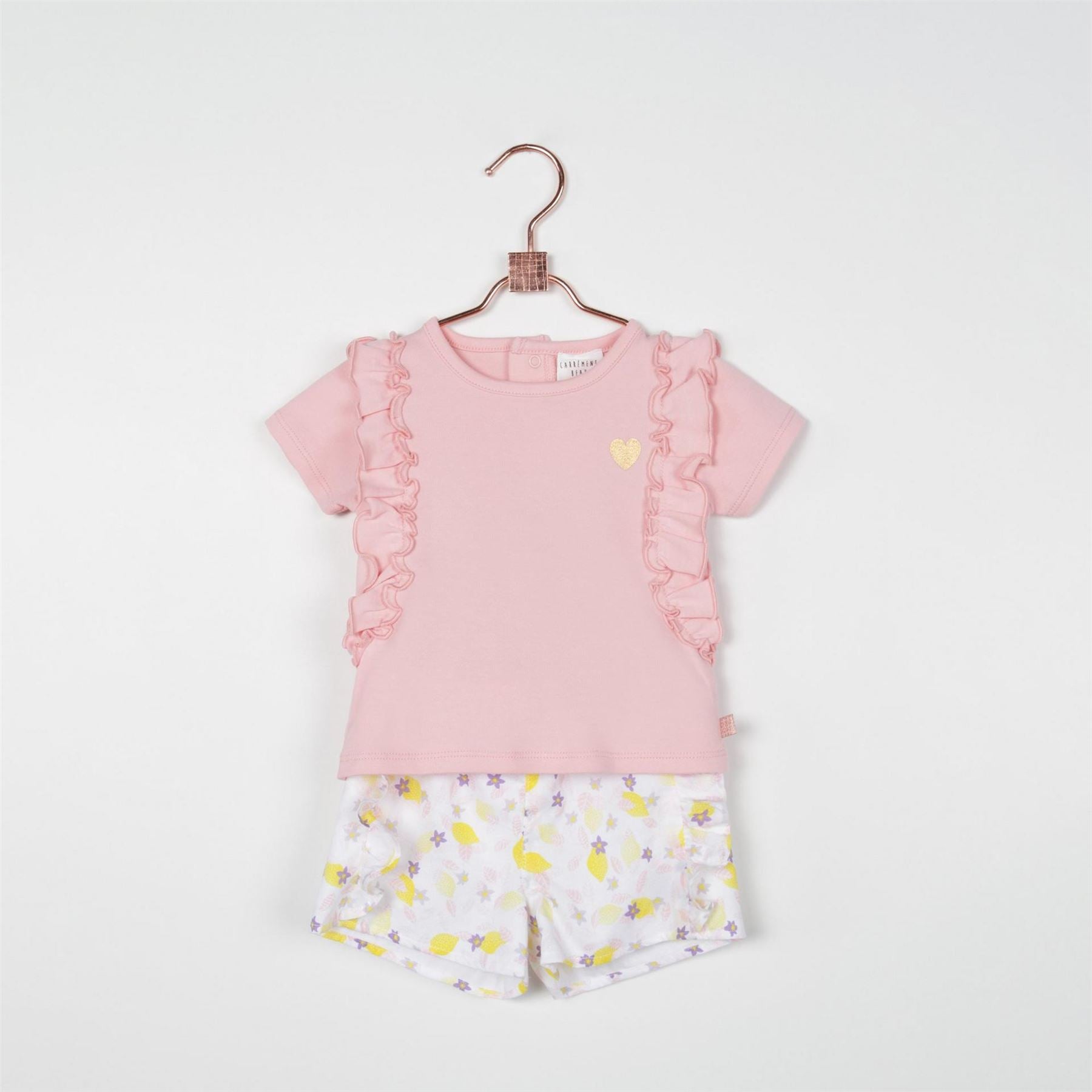 Carrement Beau Regular Fit Ruffle Sleeve Crew Neck T-Shirt