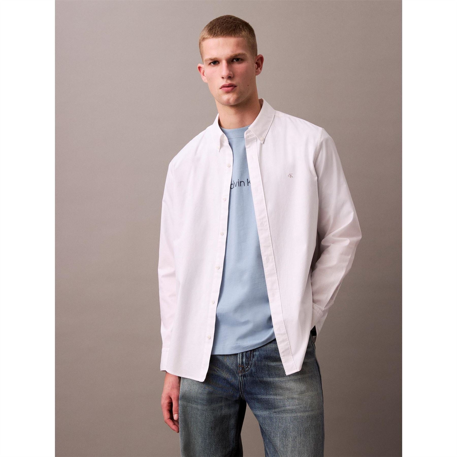 Calvin Klein Jeans Oxford Button Down Collar Long Sleeve Shirt