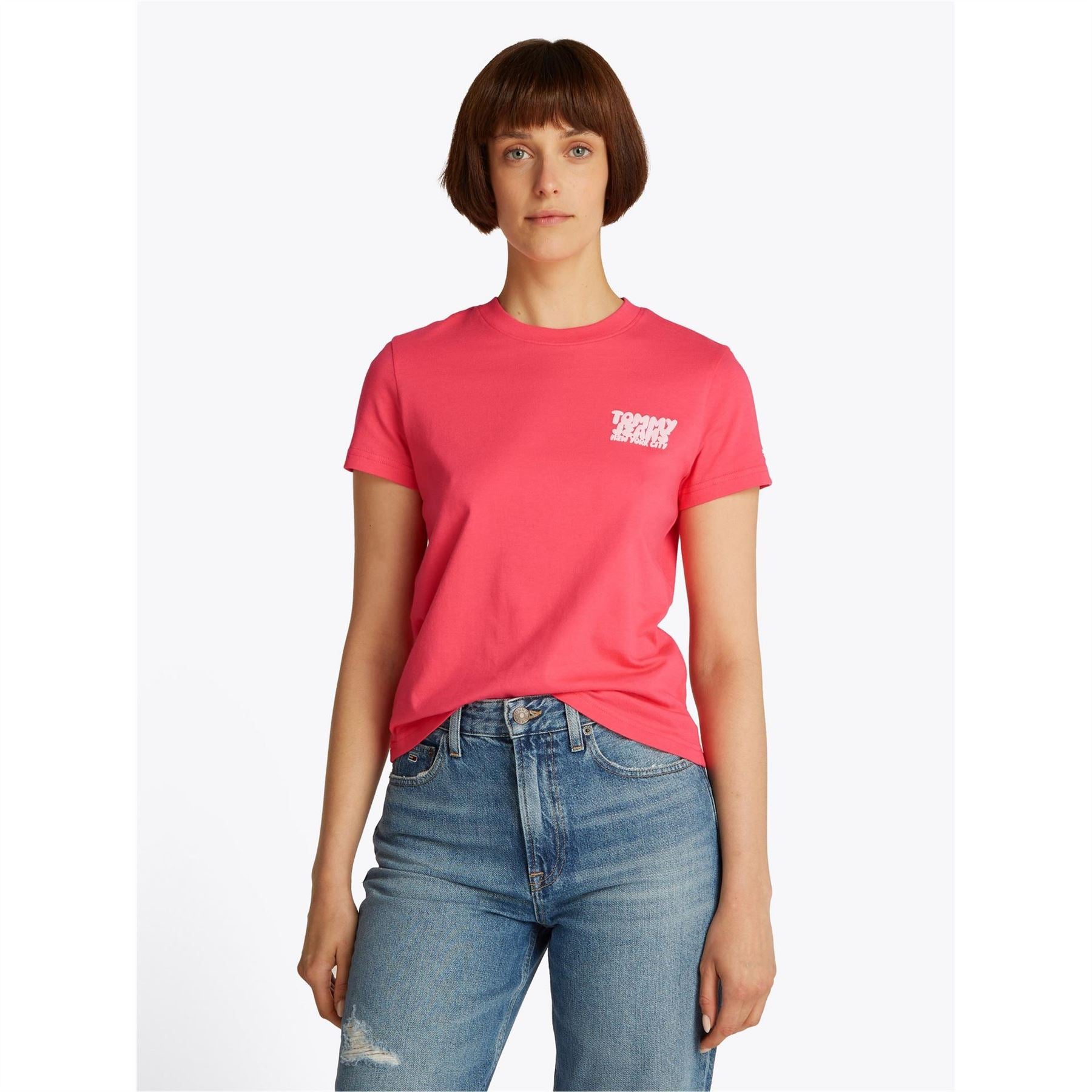 Tommy Jeans Regular Fit Lettering Crew Neck T-Shirt