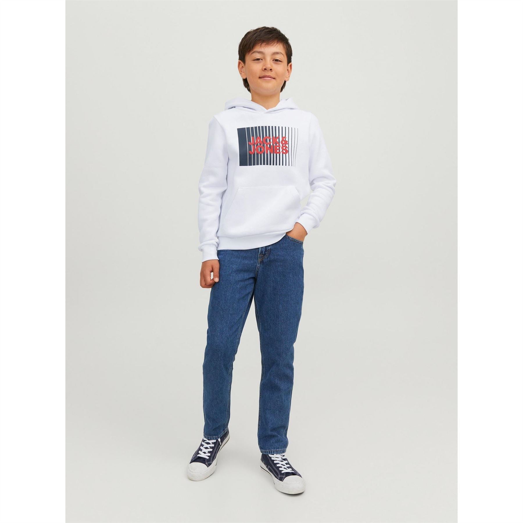 Jack and Jones Play Logo Print Hooded Sweatshirt