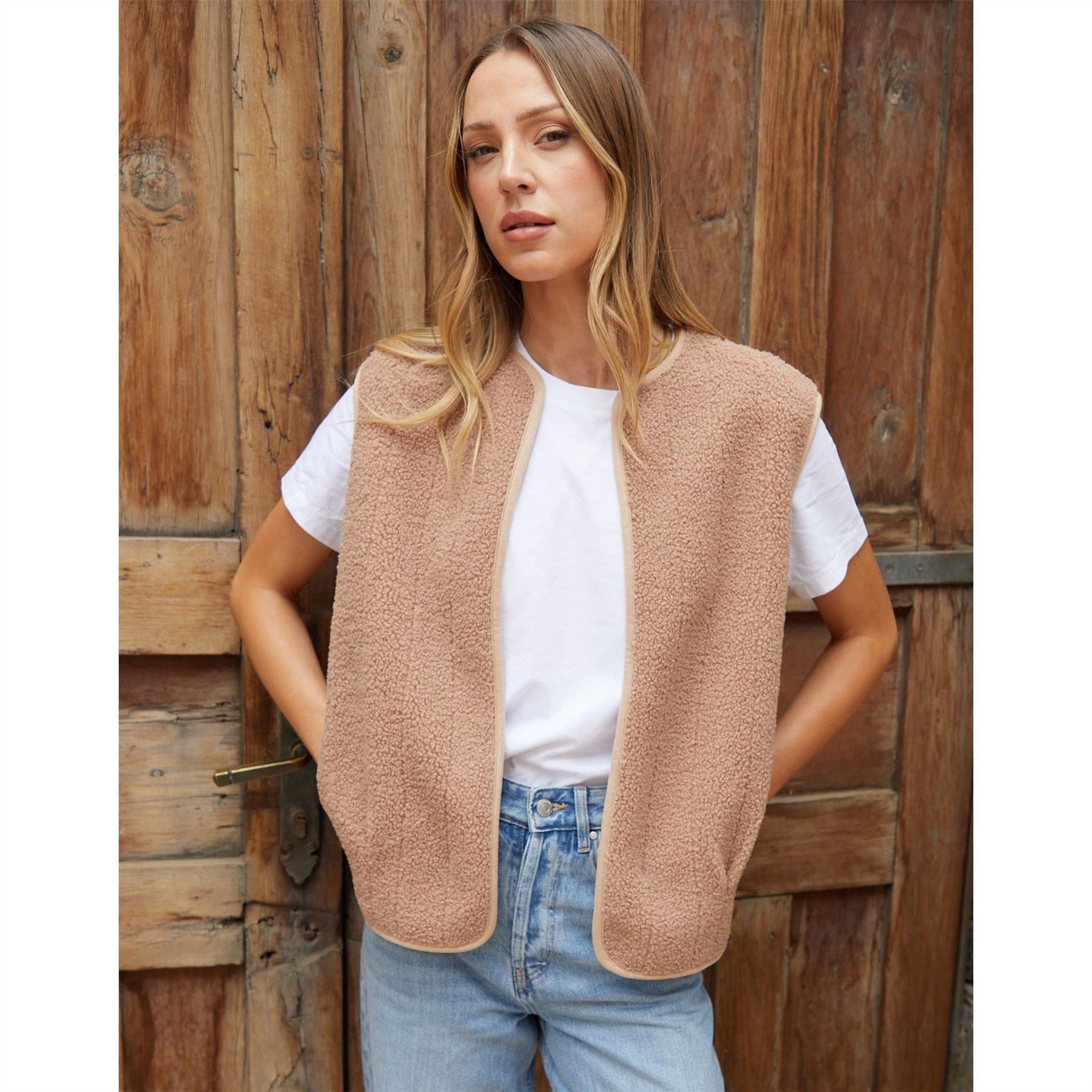 Threadbare Niya Solid Patterned Gilet