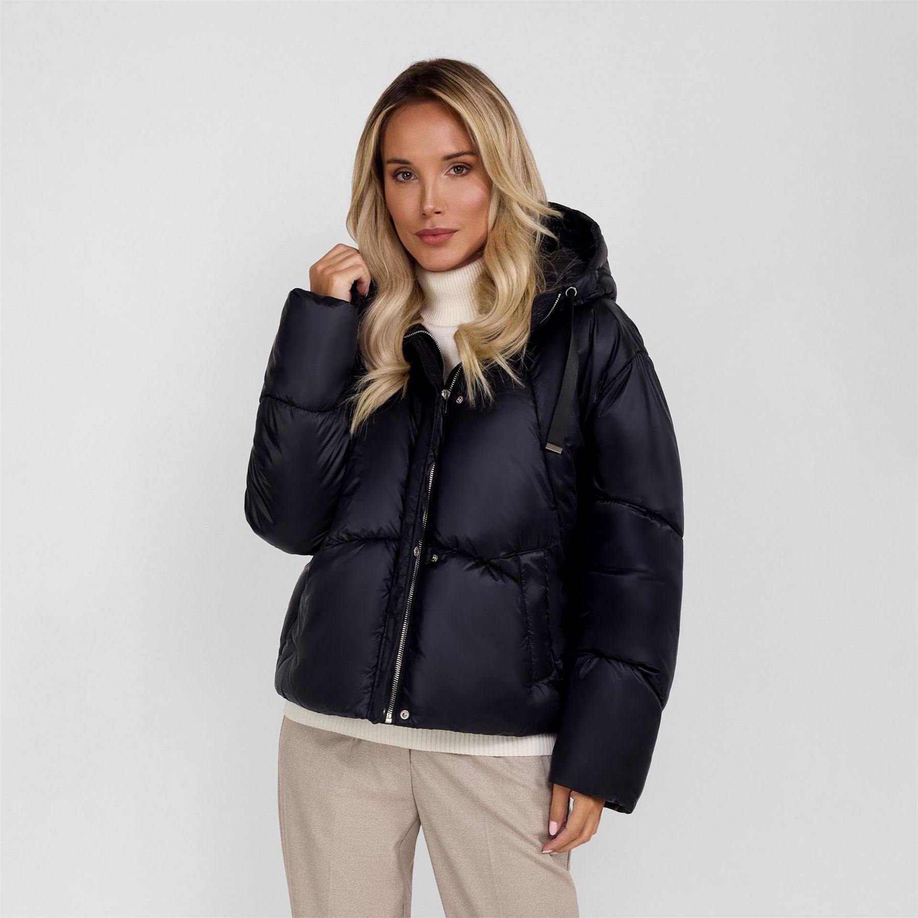 Minoti Short Insulated Hooded Jacket Black