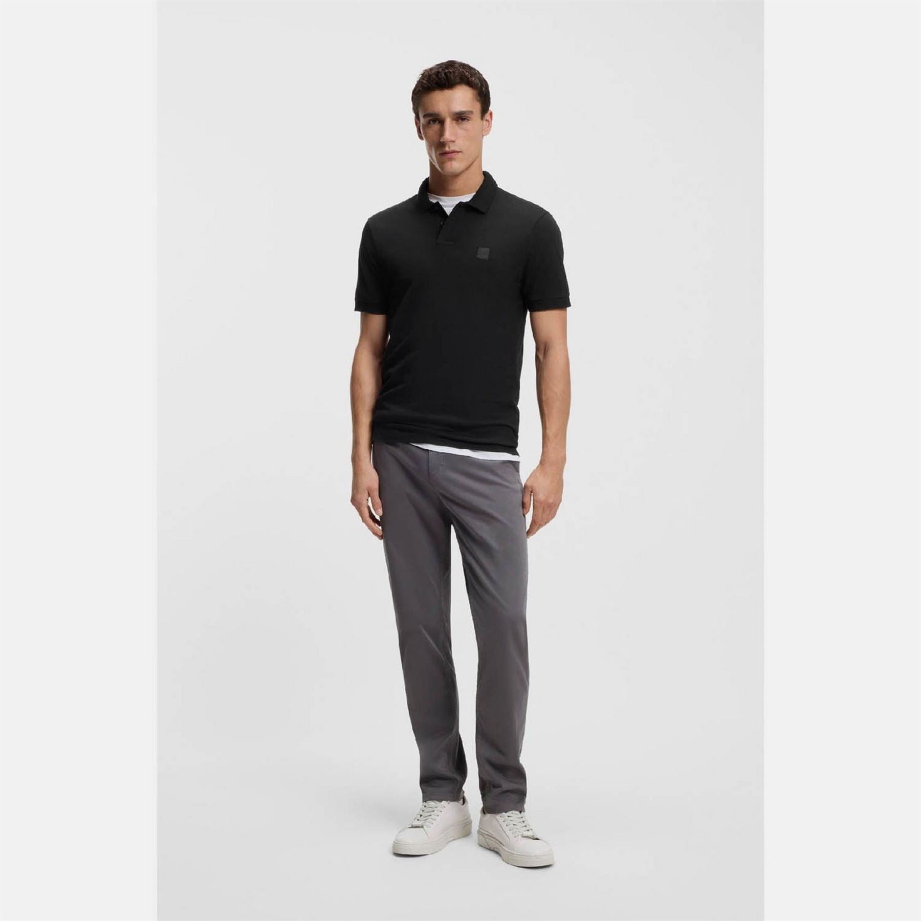 Boss Collared Neck Button Placket Polo Shirt