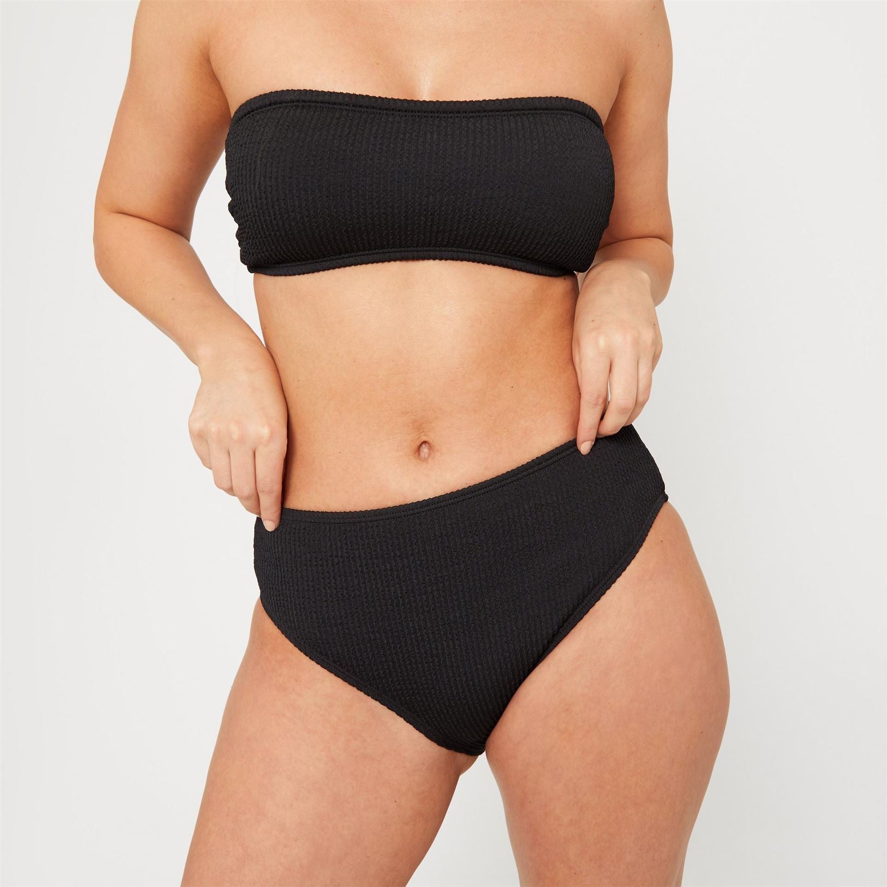 Be You Textured High Waist Bikini Bottoms