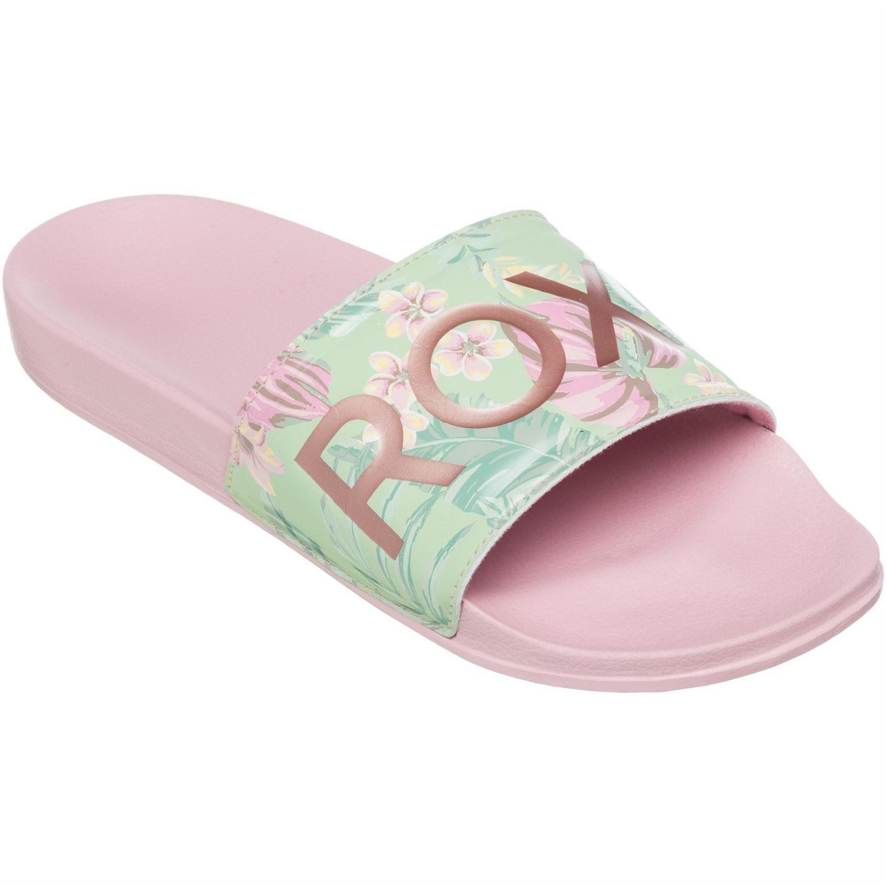 Roxy Slippy II Floral Open Toe Slide Sandals