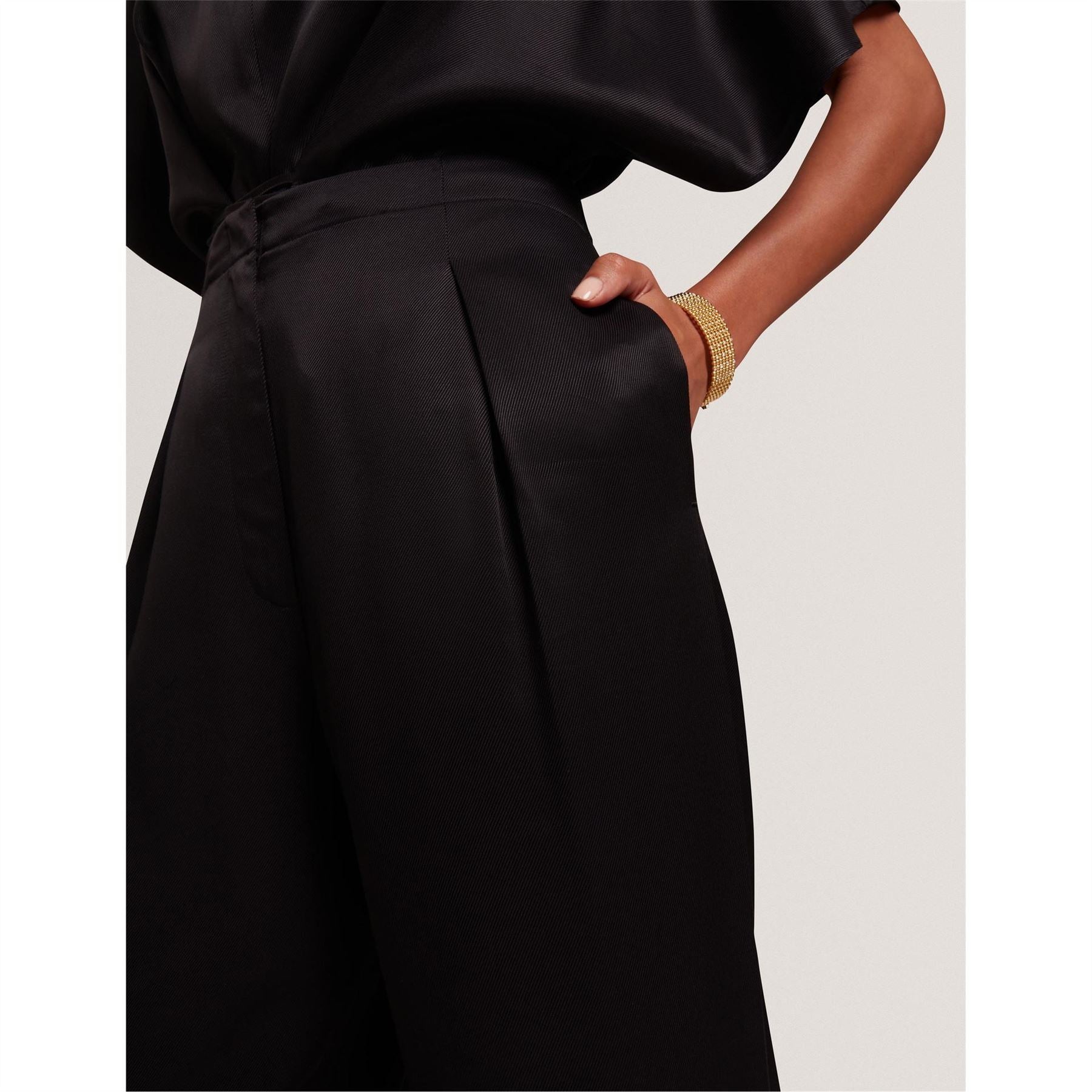 Ted Baker Elastic Back Solid Patterned Wide Leg Trousers