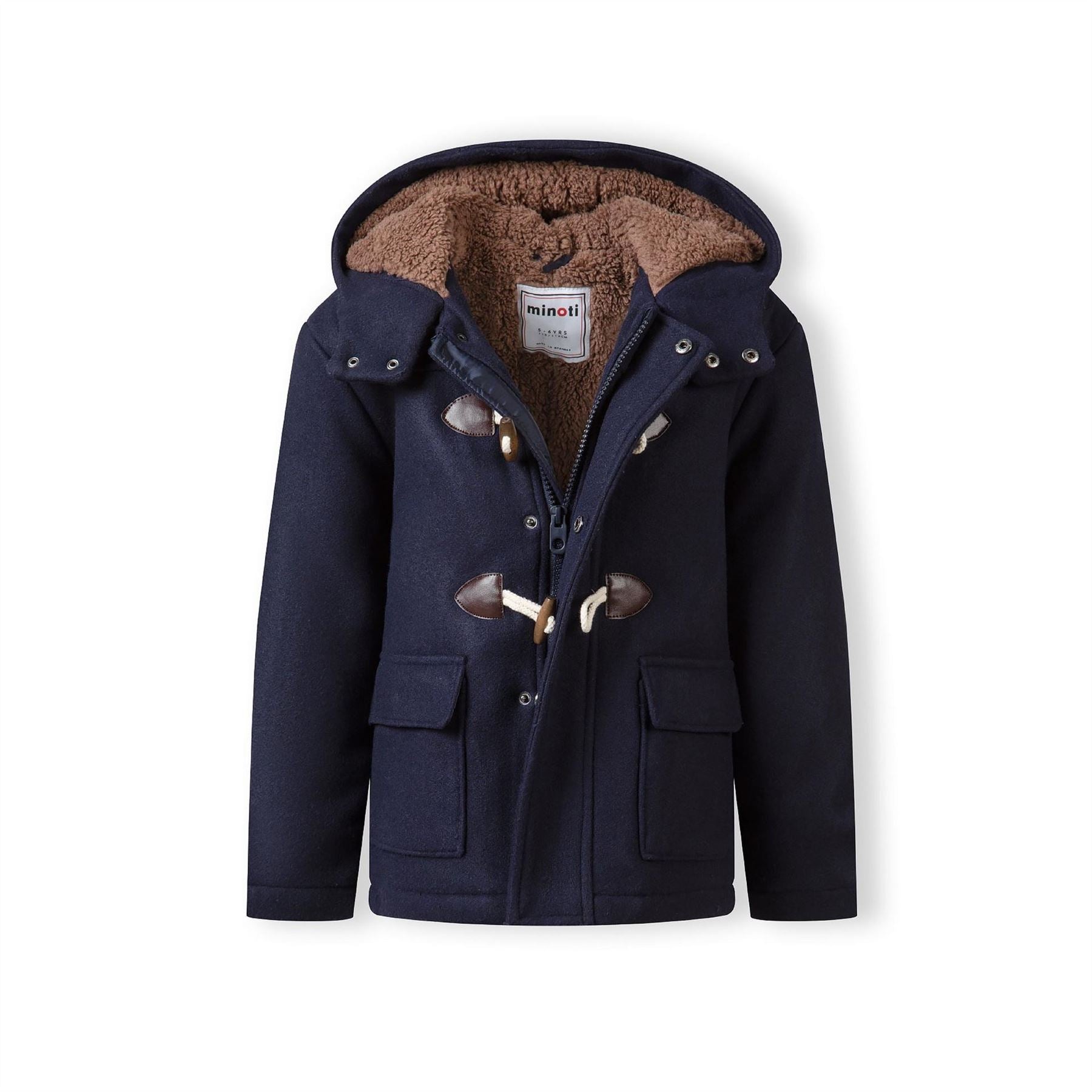Minoti Boys Duffle Coat With Toggle Closure Navy