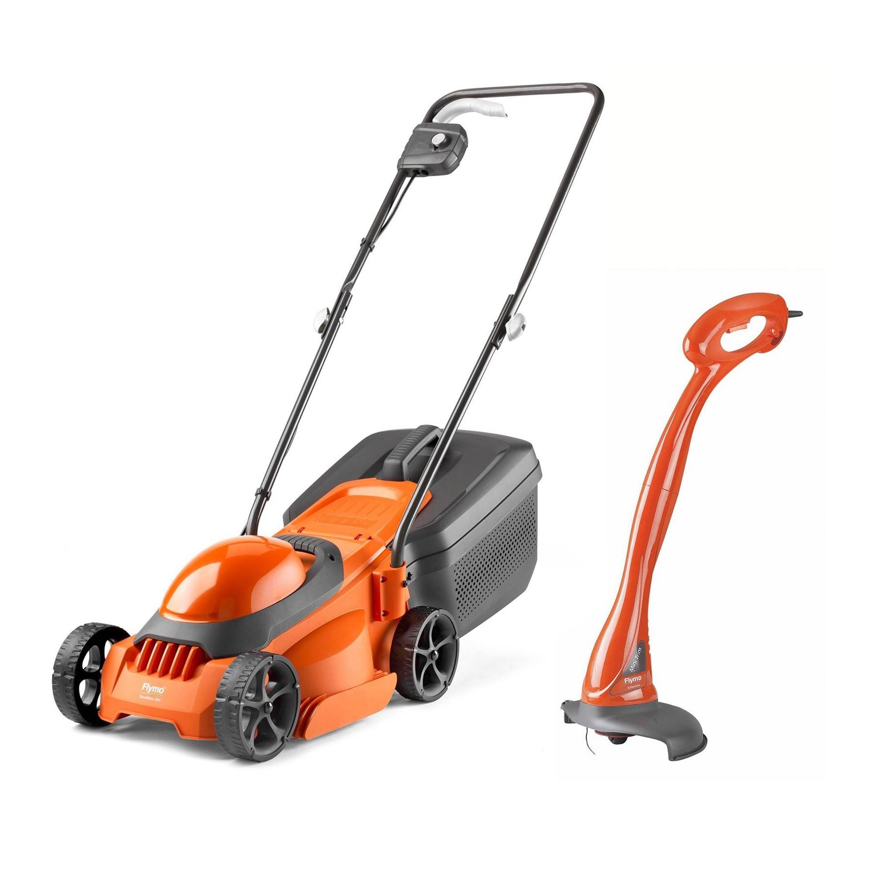 Flymo Simplimow 300 Electric Corded Rotary Lawnmower And Grass Trimmer Twin Pack