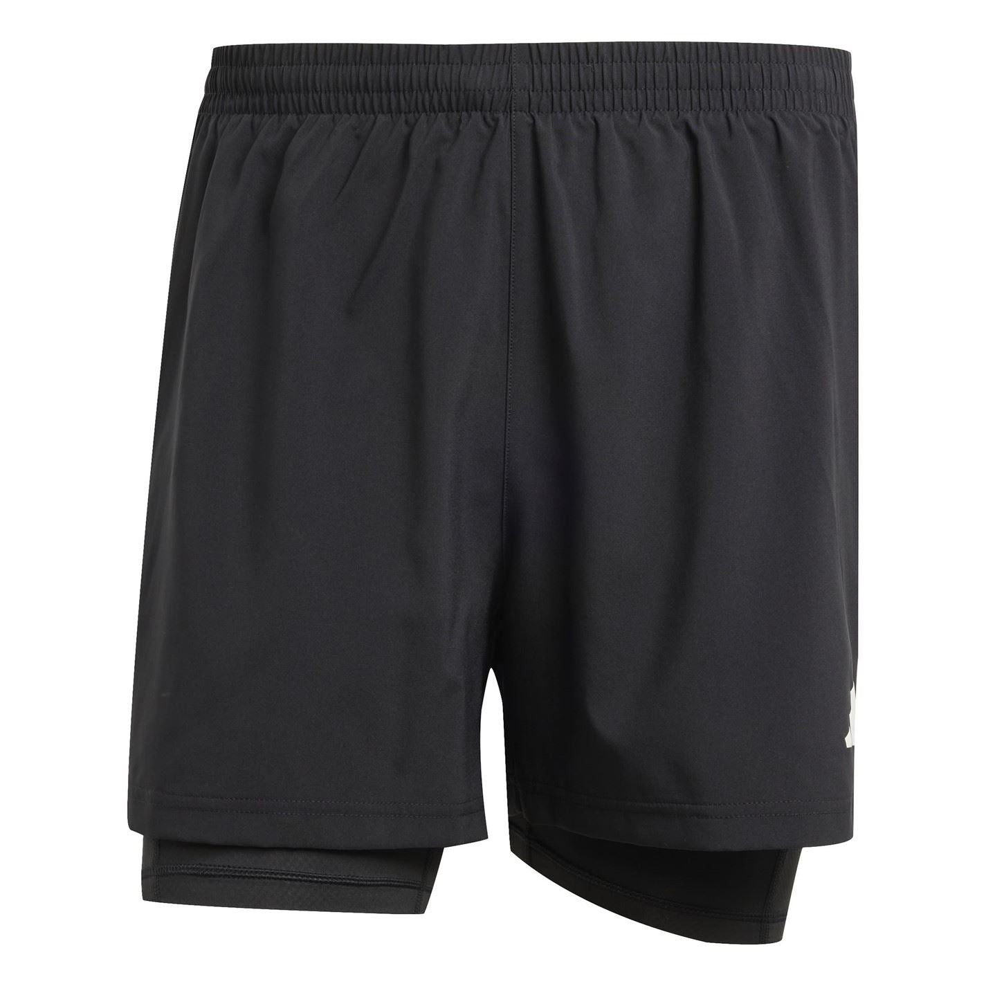 adidas Mens Own The Run 3 Stripes 2 In 1 Shorts
