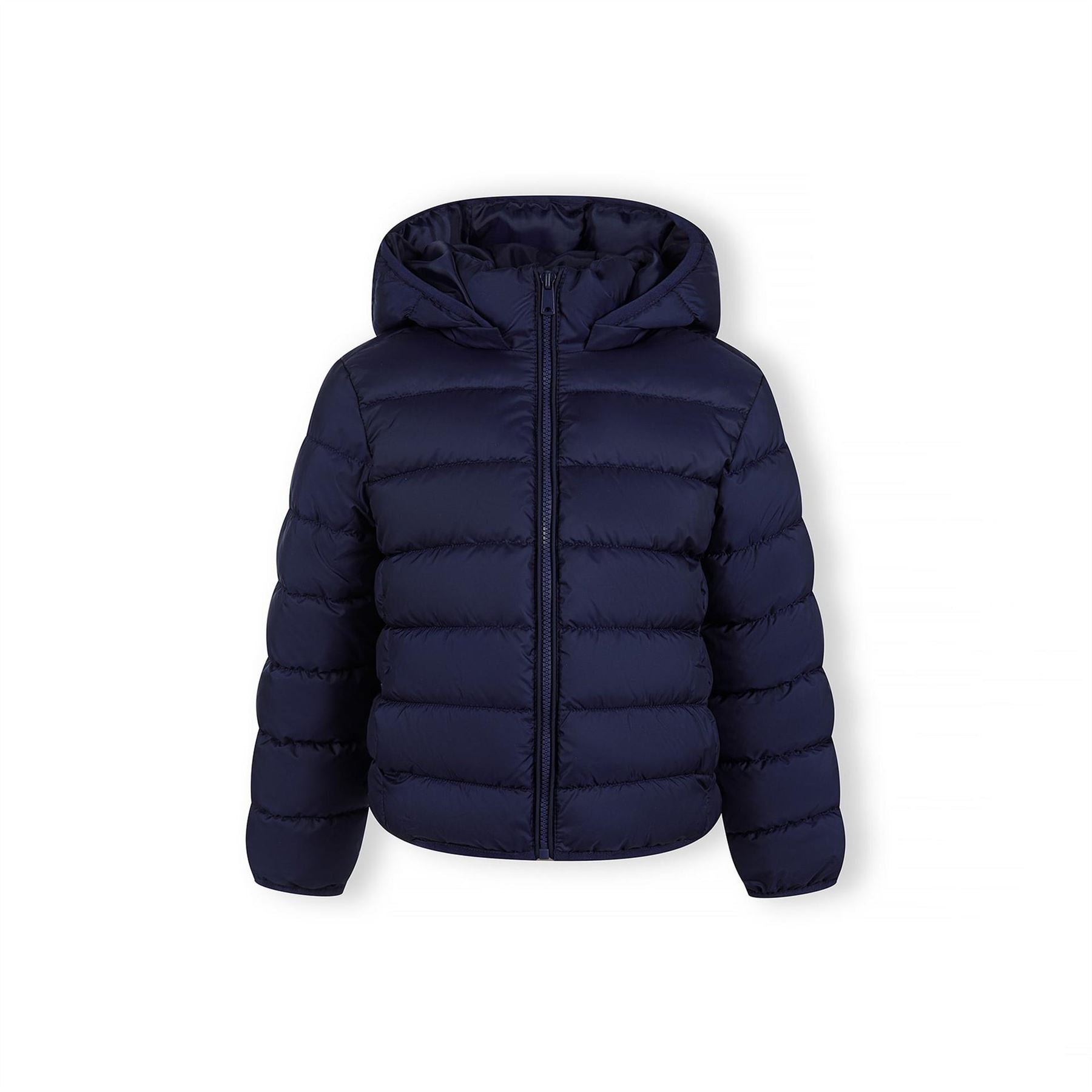 Minoti Girls Quilted Jacket With Zip Detachable Hood Navy