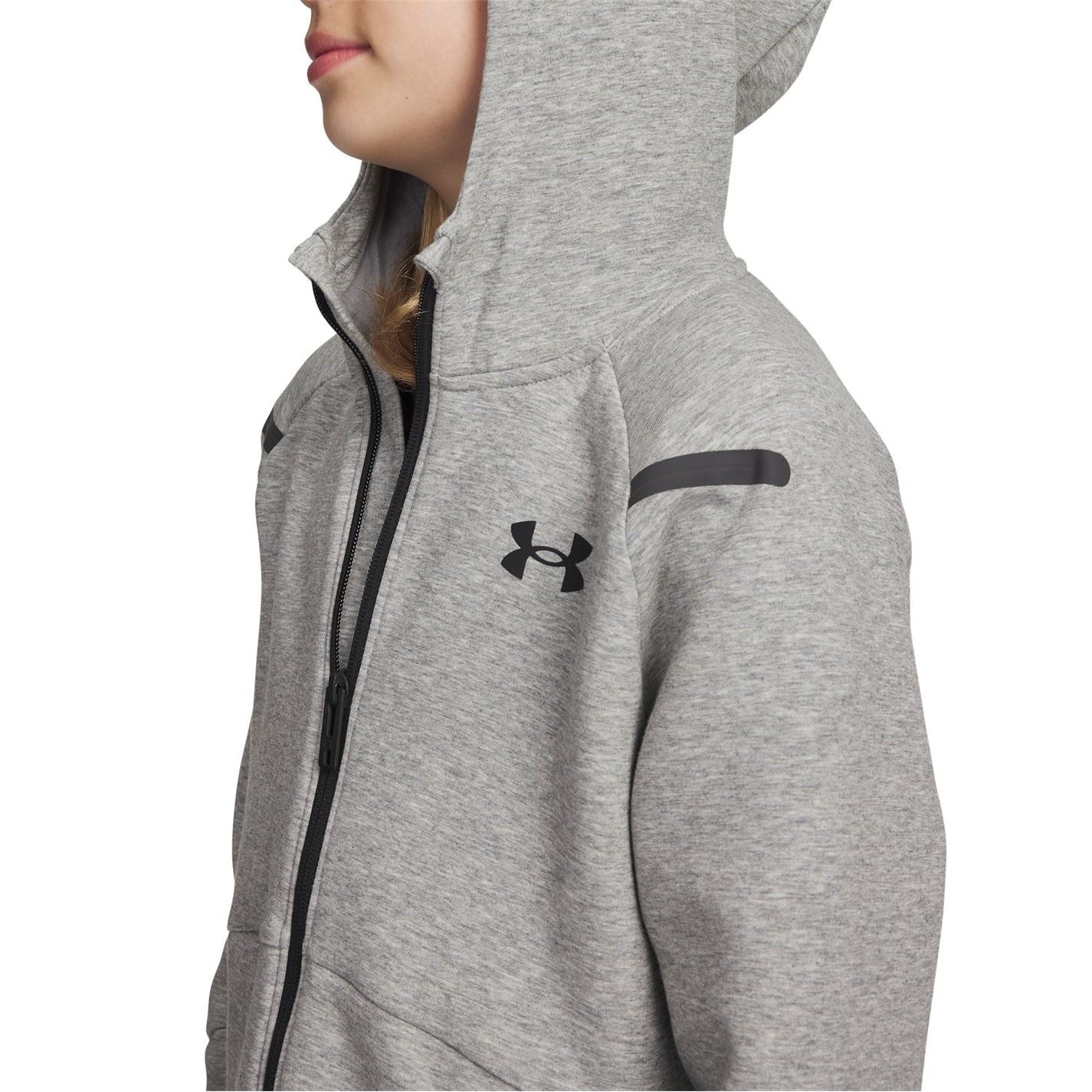 Under Armour Unstoppable Hooded Neck Full Zipper Ribbed Cuff Sweat Jacket