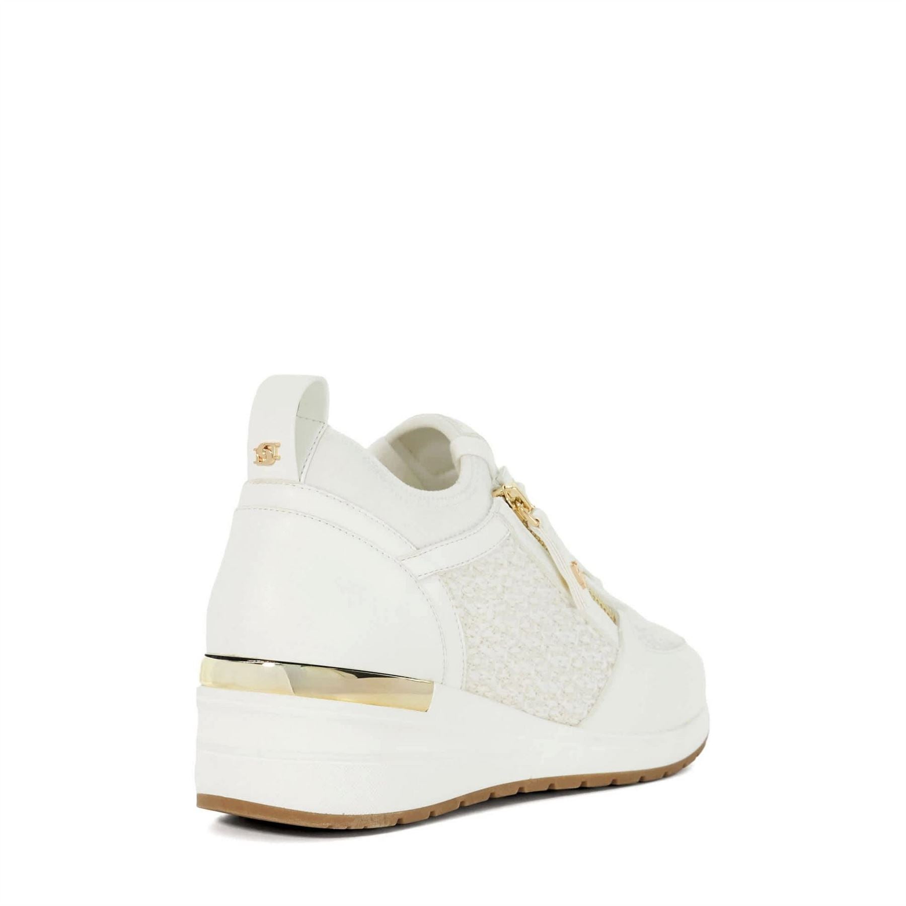 Dune London Textured Lace-Up Wedge Sneakers