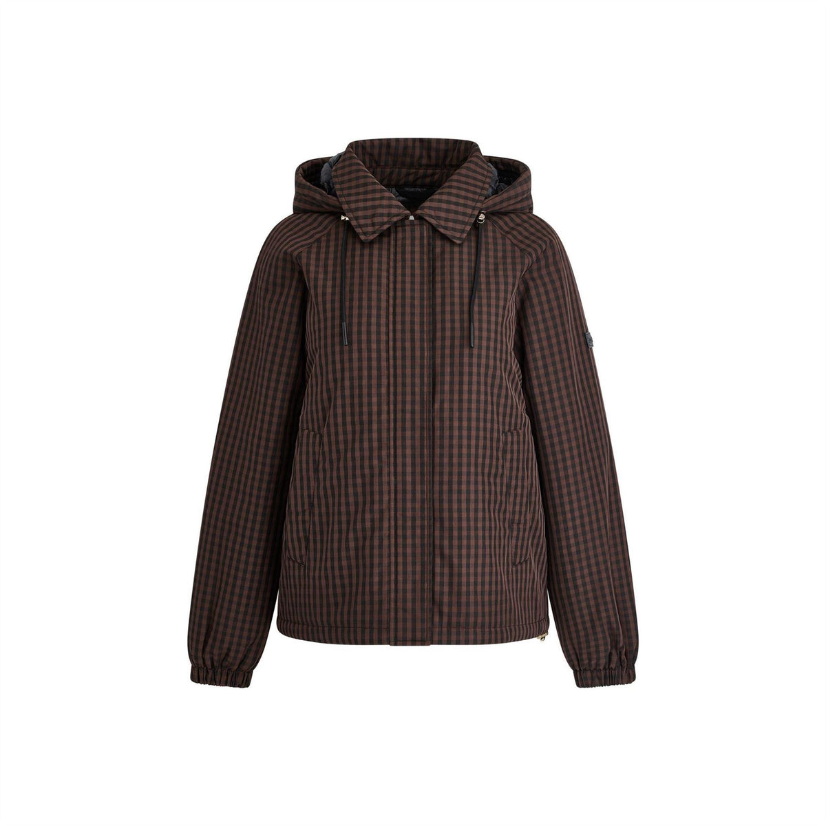 DKNY Andrea Check Water Resistant Rain Jacket