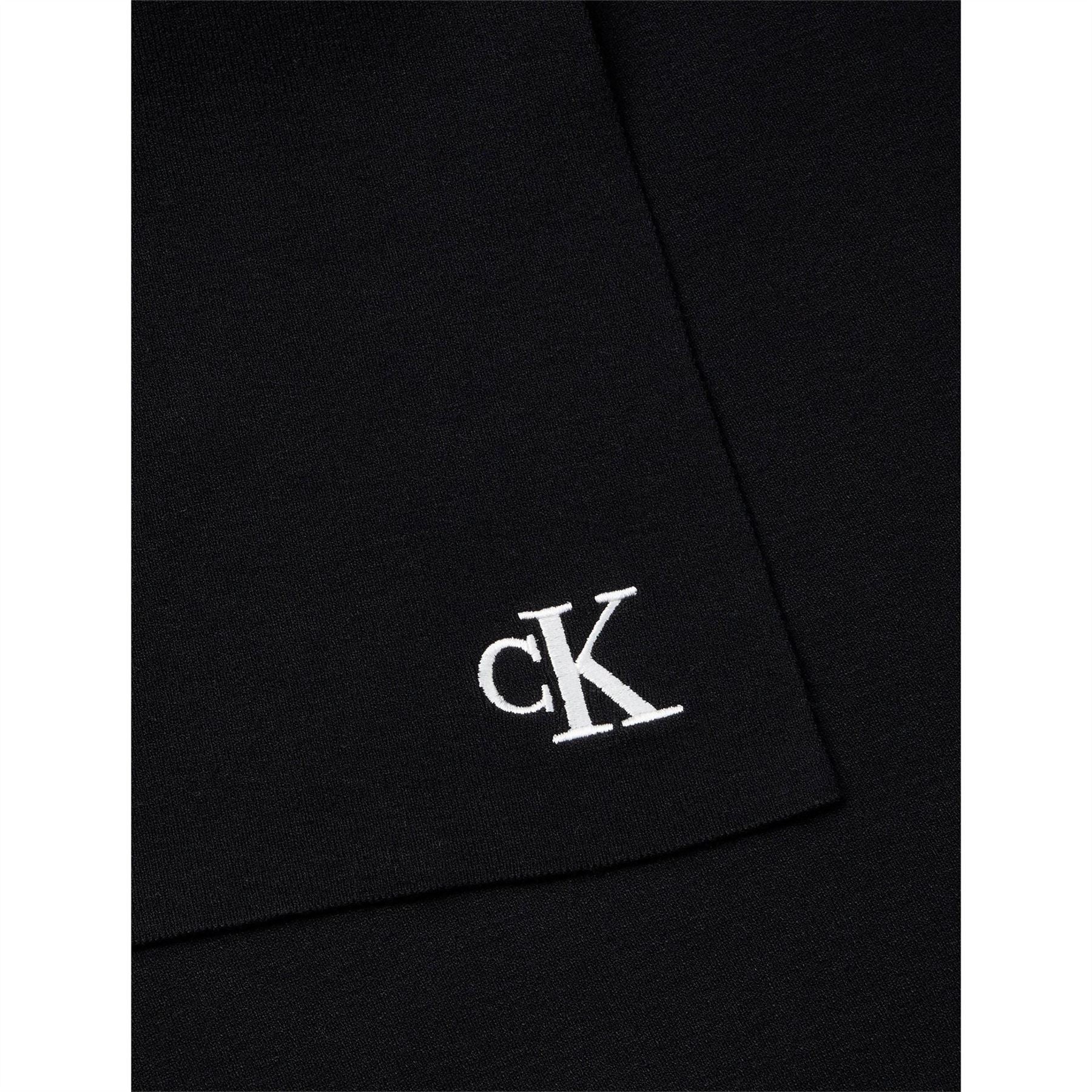 Calvin Klein Ribbed Oblong Scarf with Logo