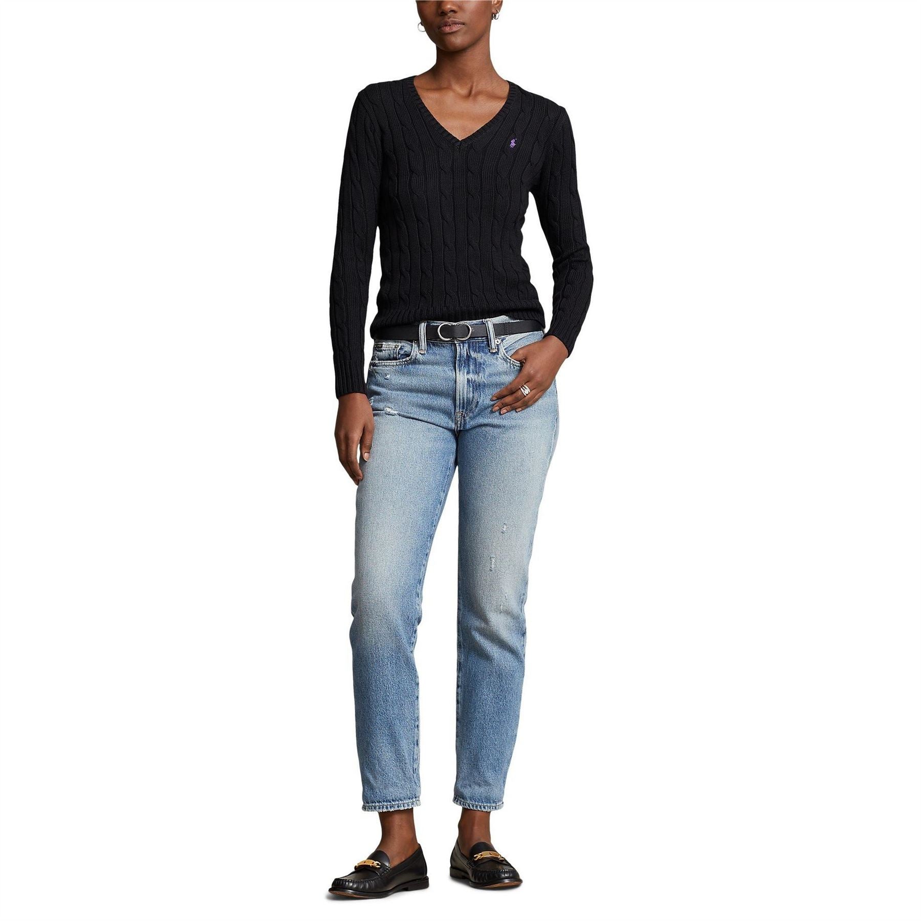 Polo Ralph Lauren Cable Knit V Neck Jumper