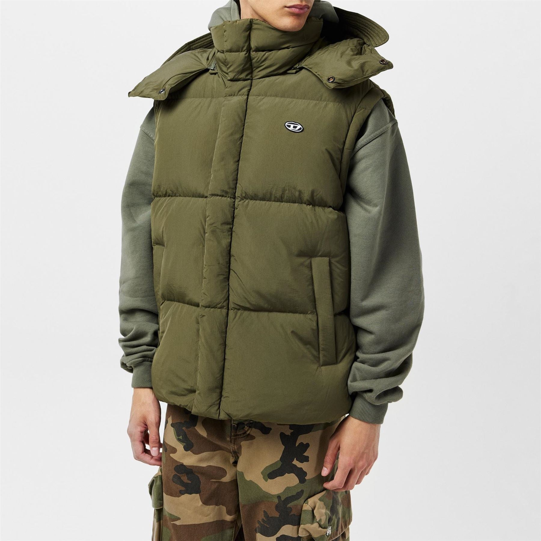 Diesel Solid Patterned Duffle Coat