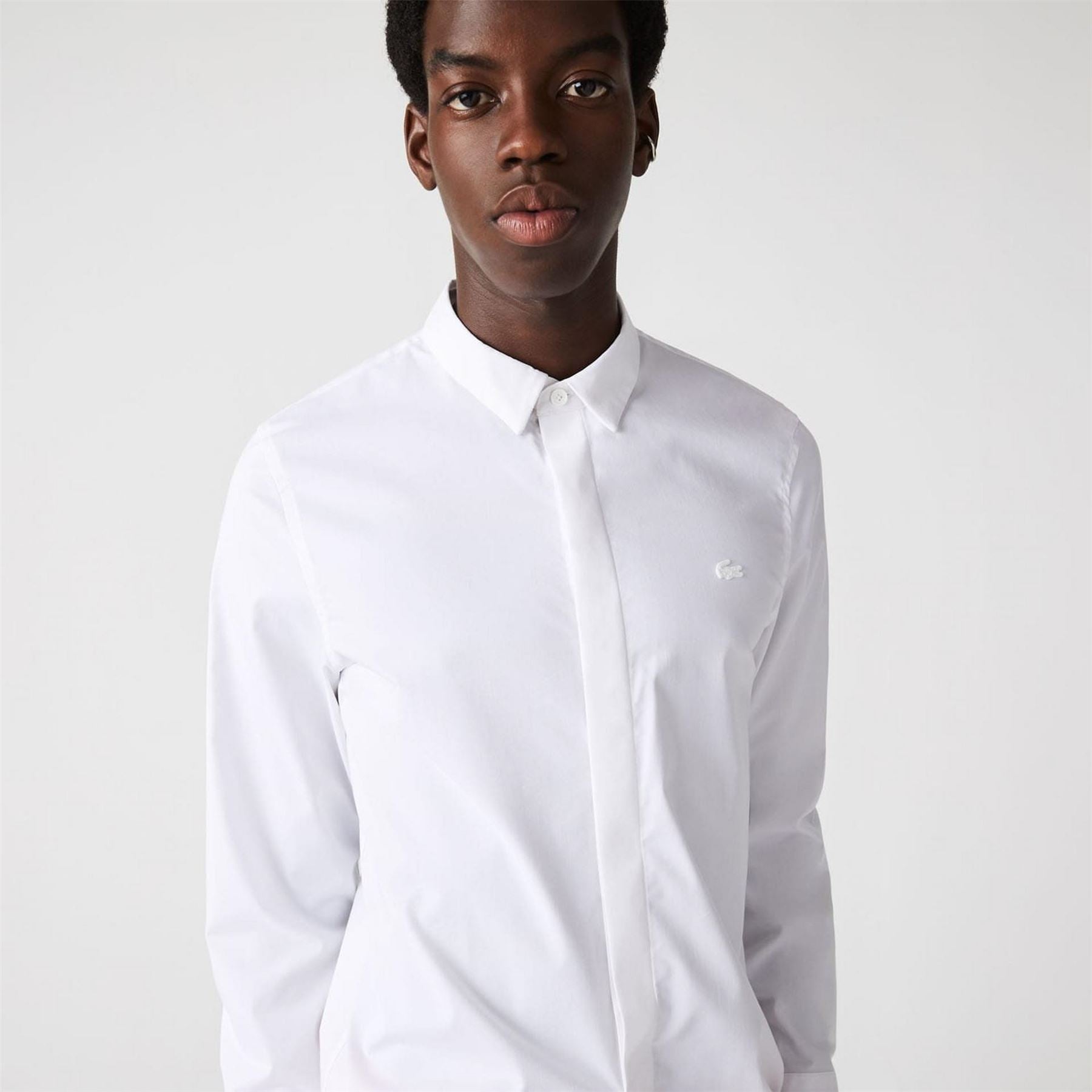 Lacoste Fit Concealed Placket Poplin Shirt