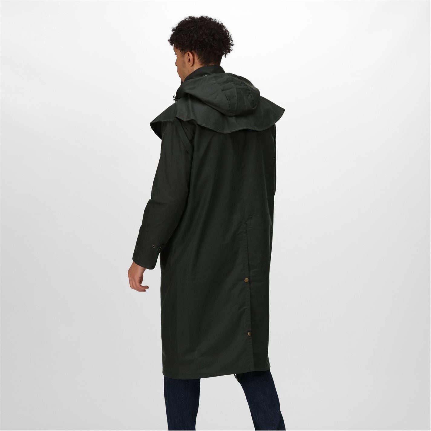 Regatta Solid Patterned Snap Button Hooded Waxed Jacket