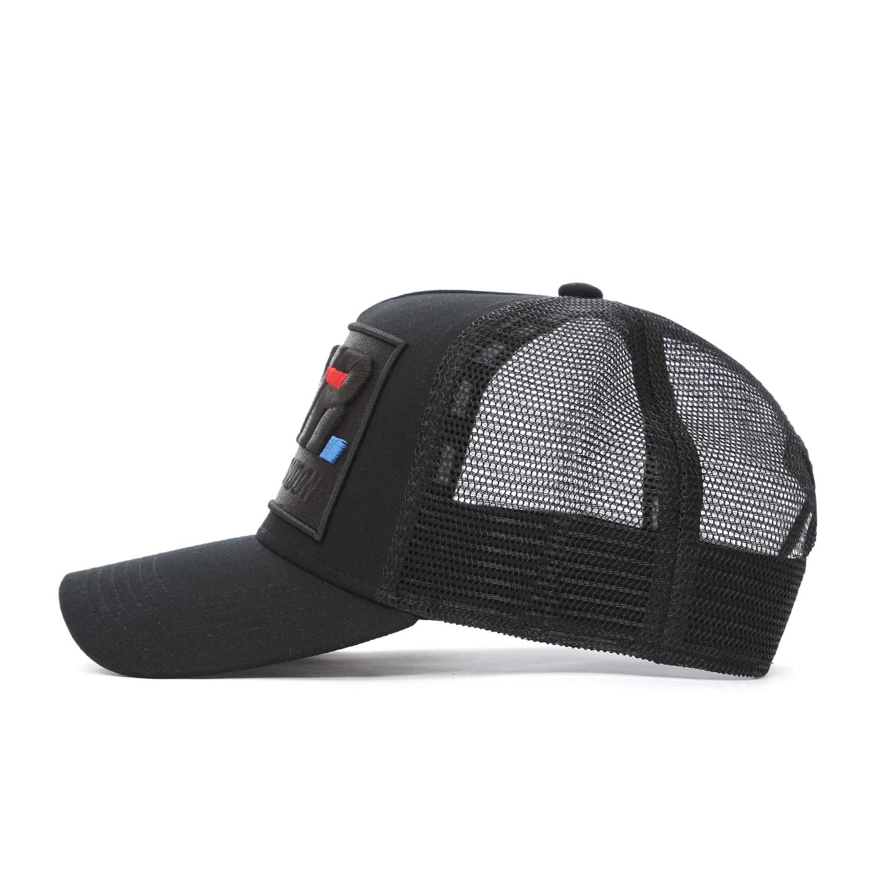Societe Noir Vitesse Logo Lettering Mesh Trucker Cap