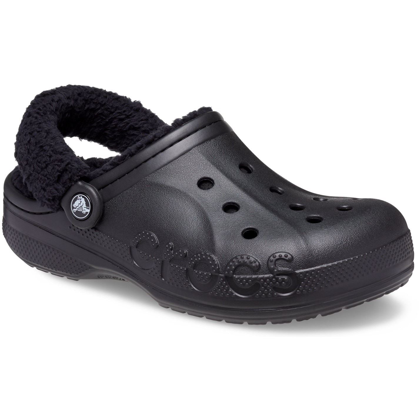 Crocs Baya Lined Fuzz Strap Closed Toe Clogs