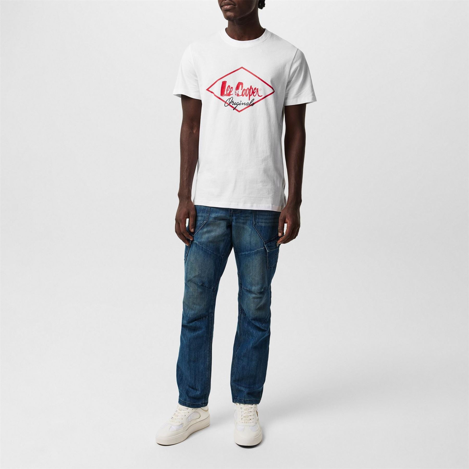 Lee Cooper Mens Belted Cargo Jeans