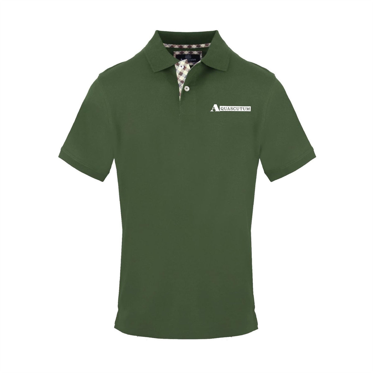 Aquascutum Lacoste Lettering Collared Short Sleeve Polo Shirt