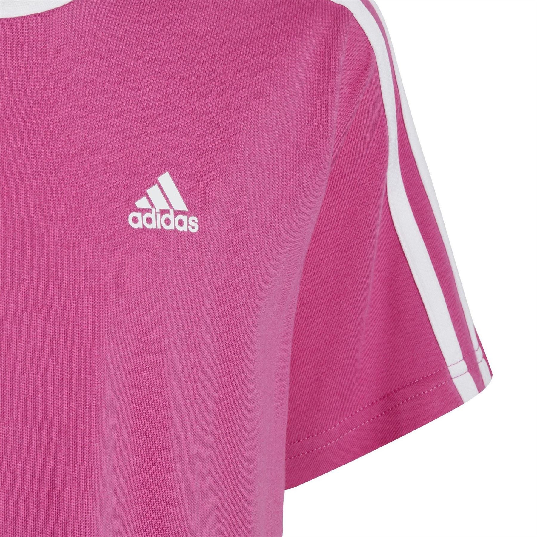 adidas Essentials 3 Stripe T-Shirt Junior Girls