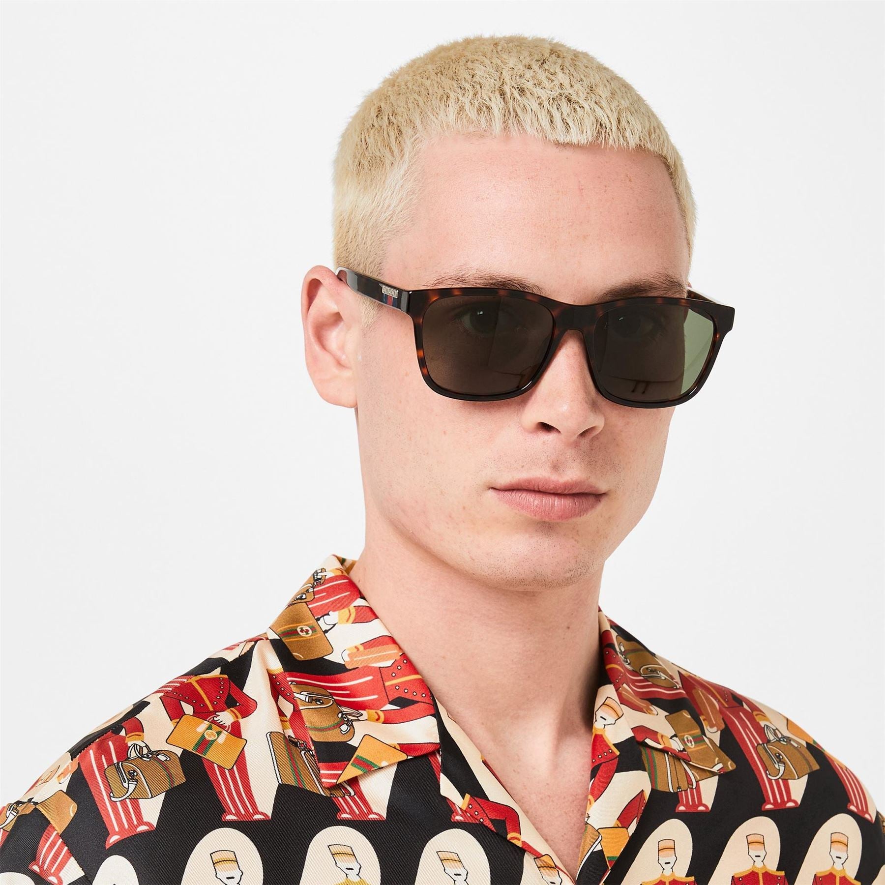 Gucci Gg0746s Mens Web Square Sunglasses