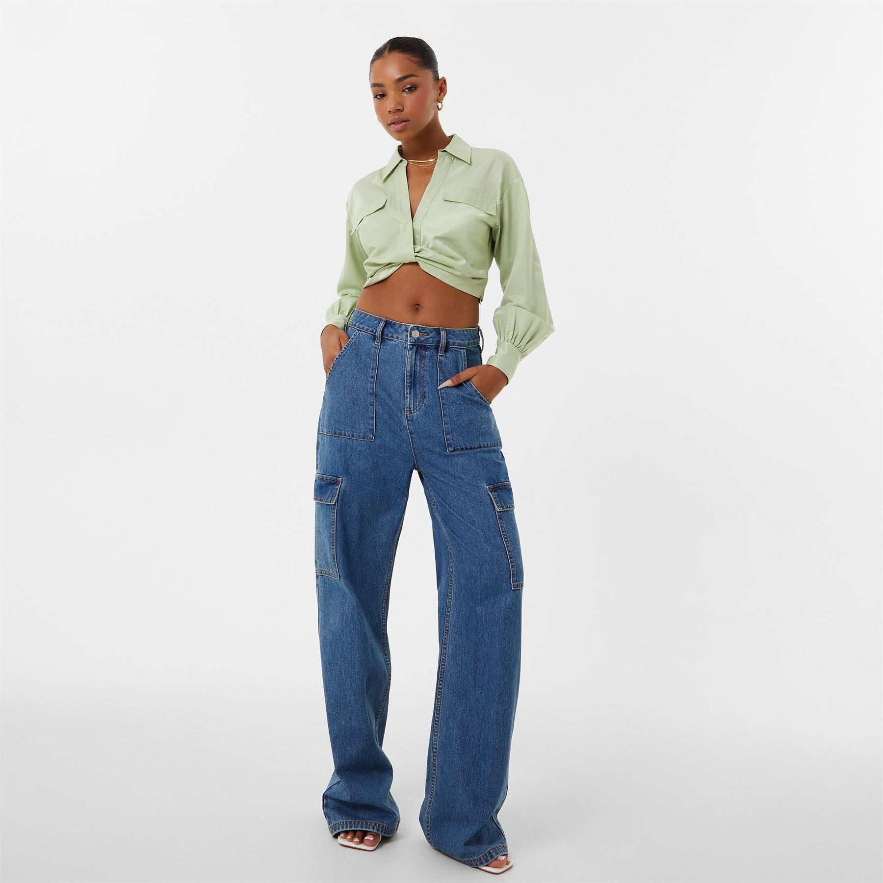 Jack Wills Draped Cropped Blouse
