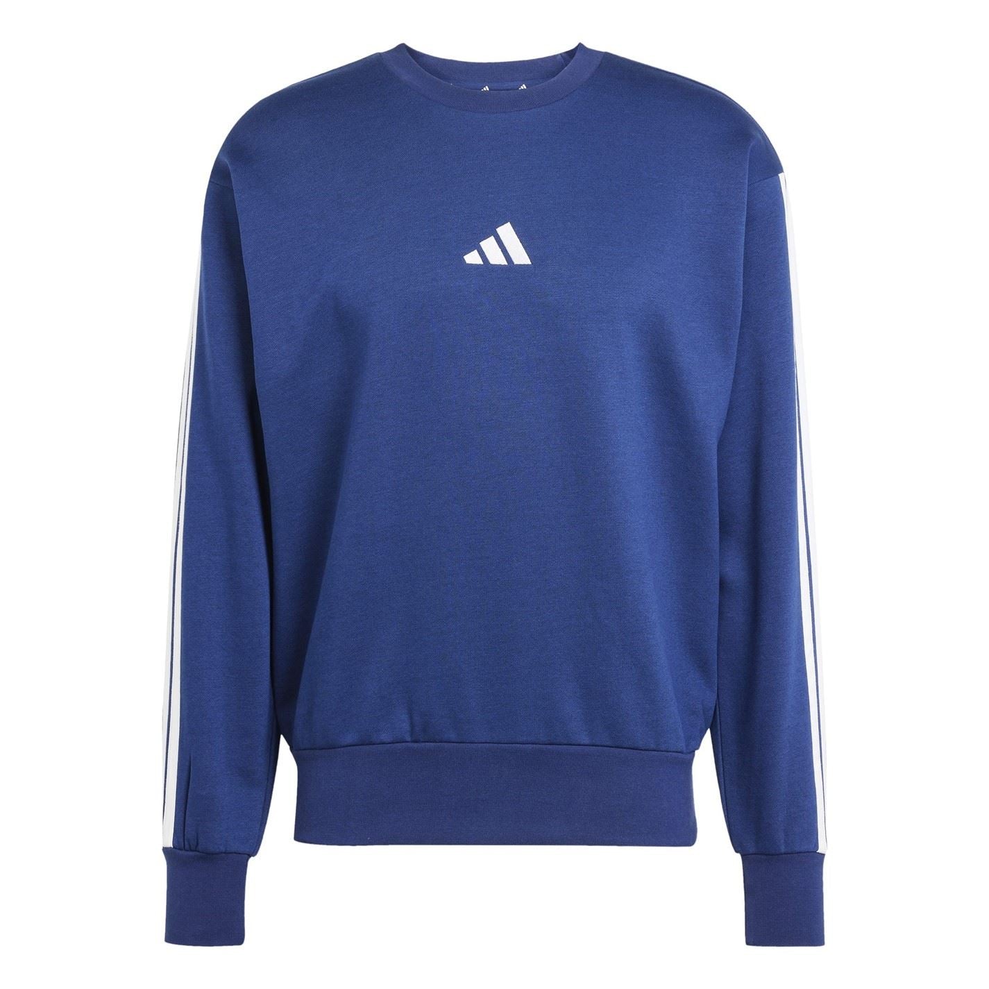 adidas Mens Essentials Crew 3 Stripes Pullover Sweatshirt