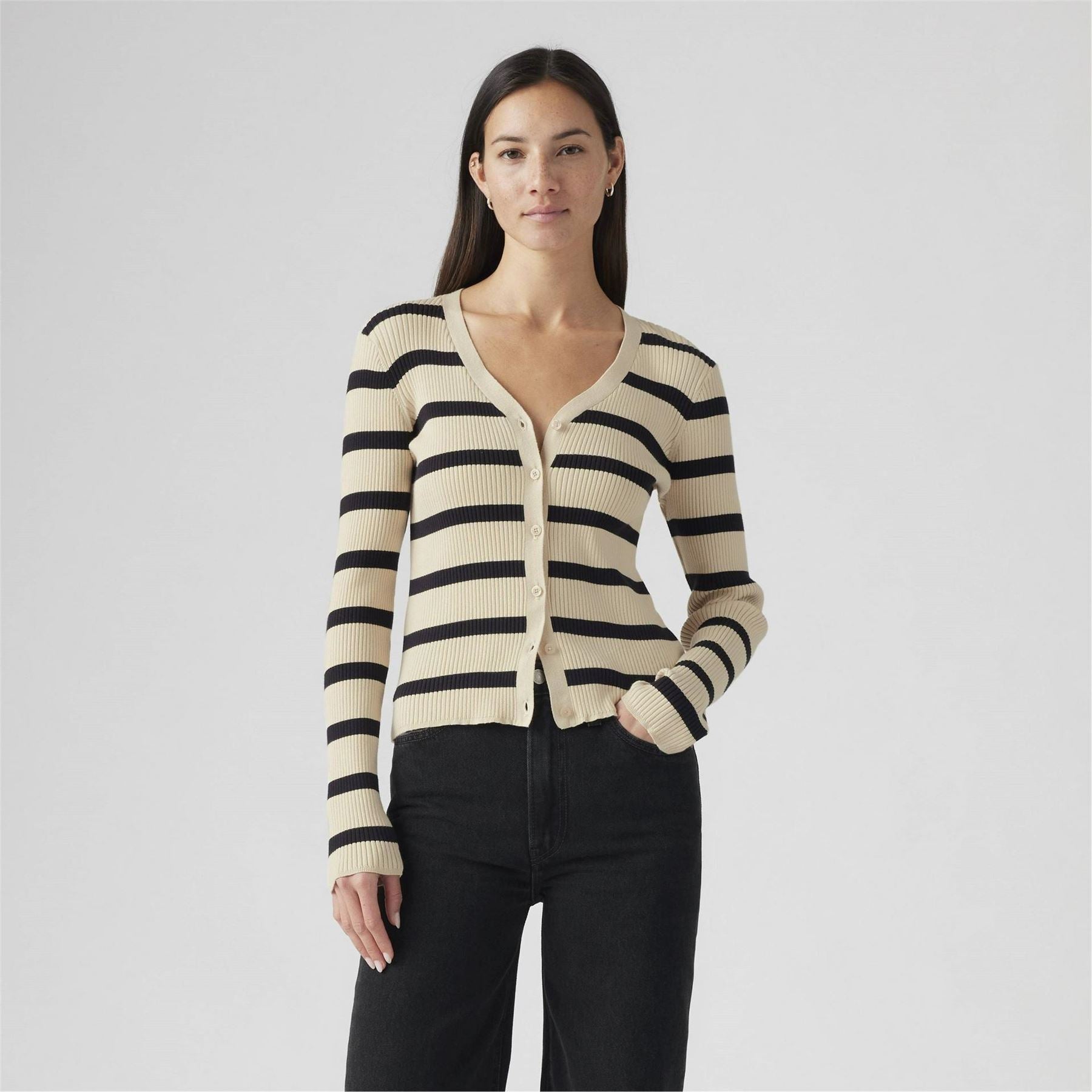 Levis Caviar V-Neck Long Sleeve Sweater
