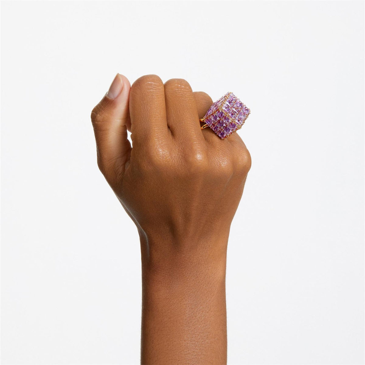 Swarovski Amethyst Band Ring with Crystal