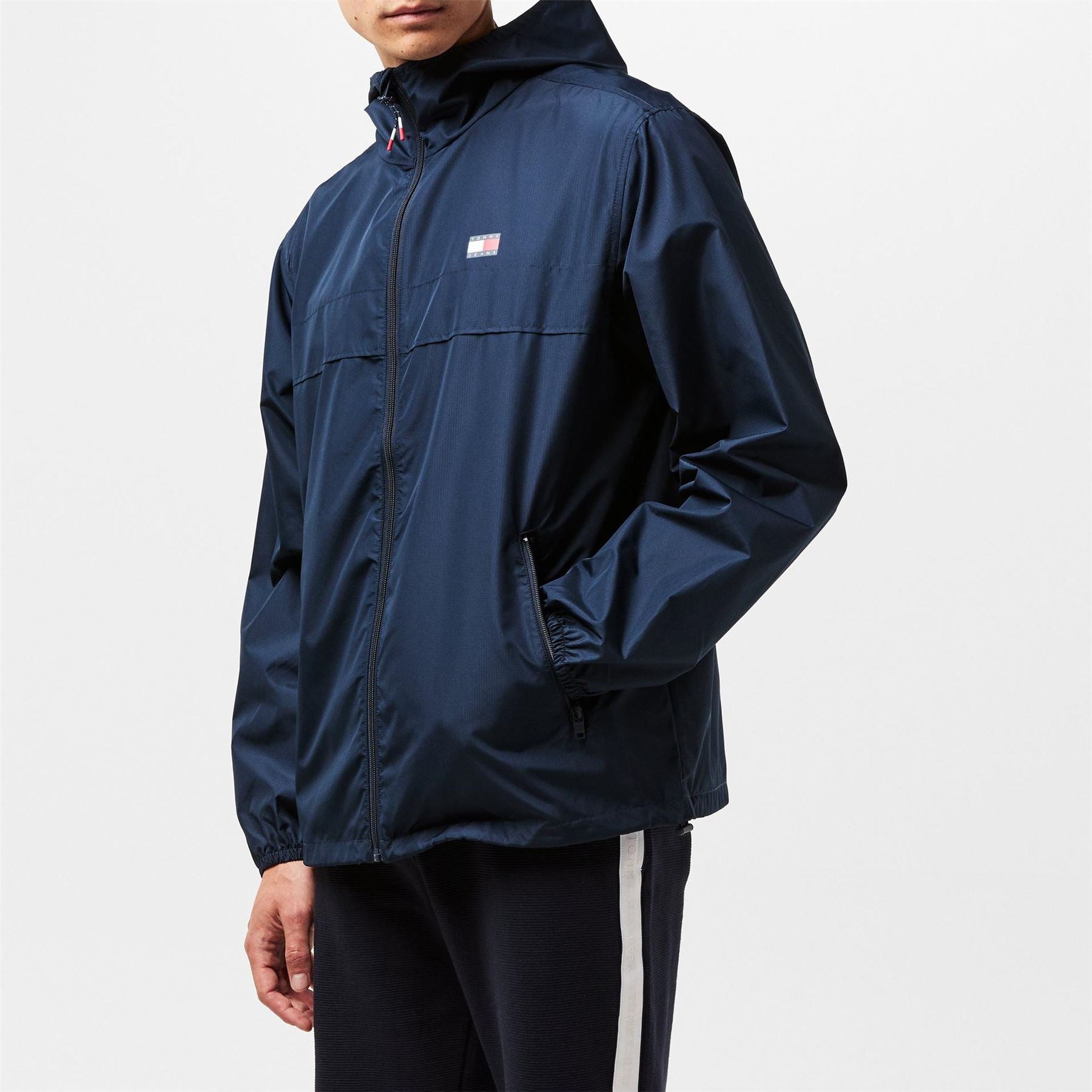 Tommy Jeans Hooded Relaxed Fit Windbreaker with Zipped Pocket