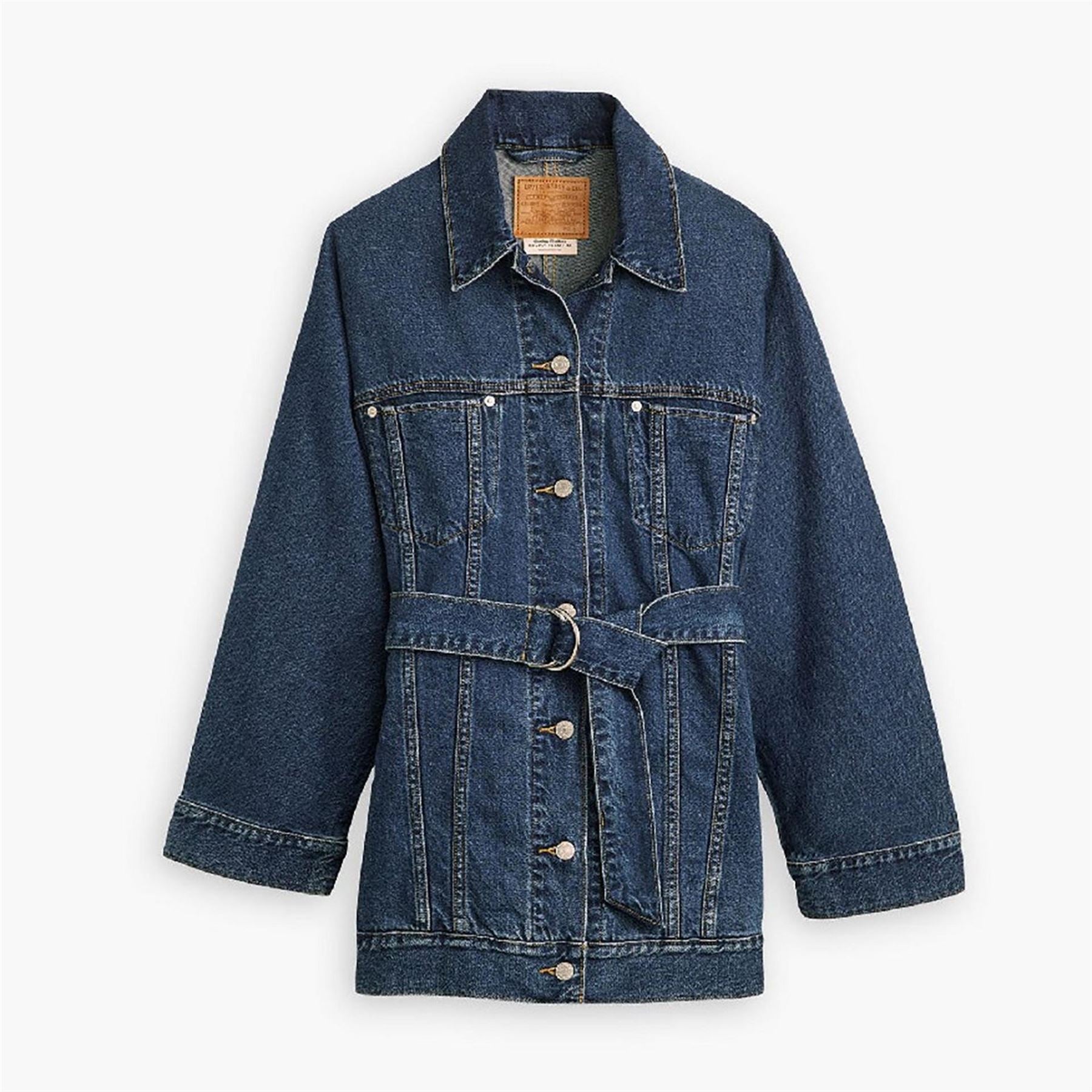 Levis Solid Patterned Trucker Denim Jacket with Flap Pocket