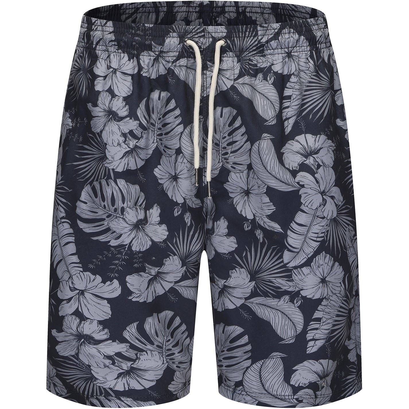 Hot Tuna AOP Floral Patterned Swim Shorts with Drawstring