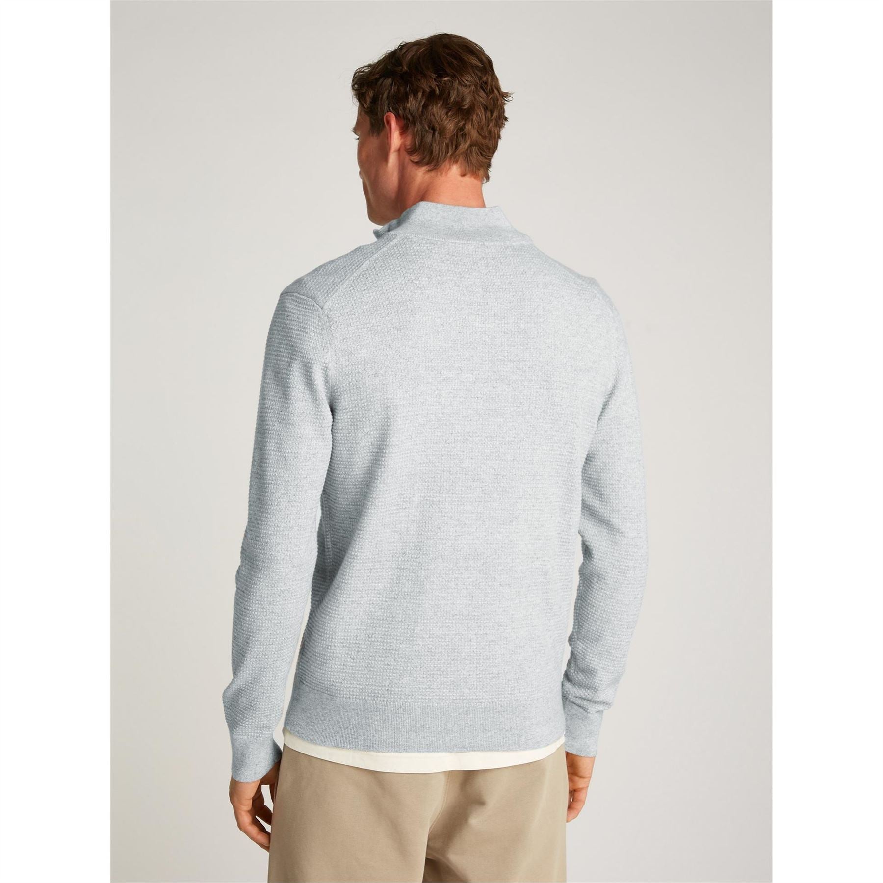 Calvin Klein Texture Zip Neck Regular Fit Sweater