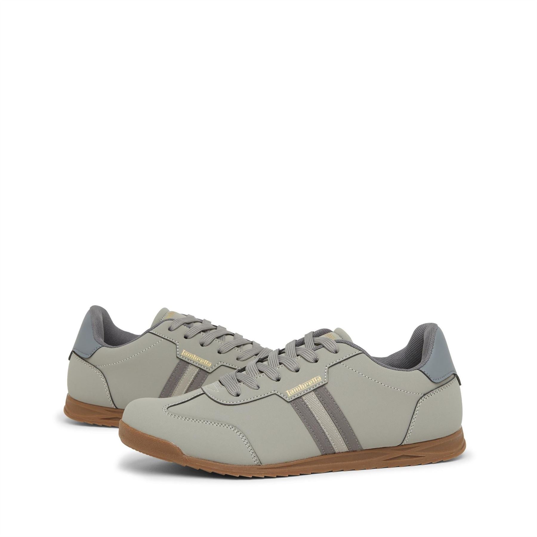 Lambretta Round Toe Stripe Patterned Flat Heel Trainers