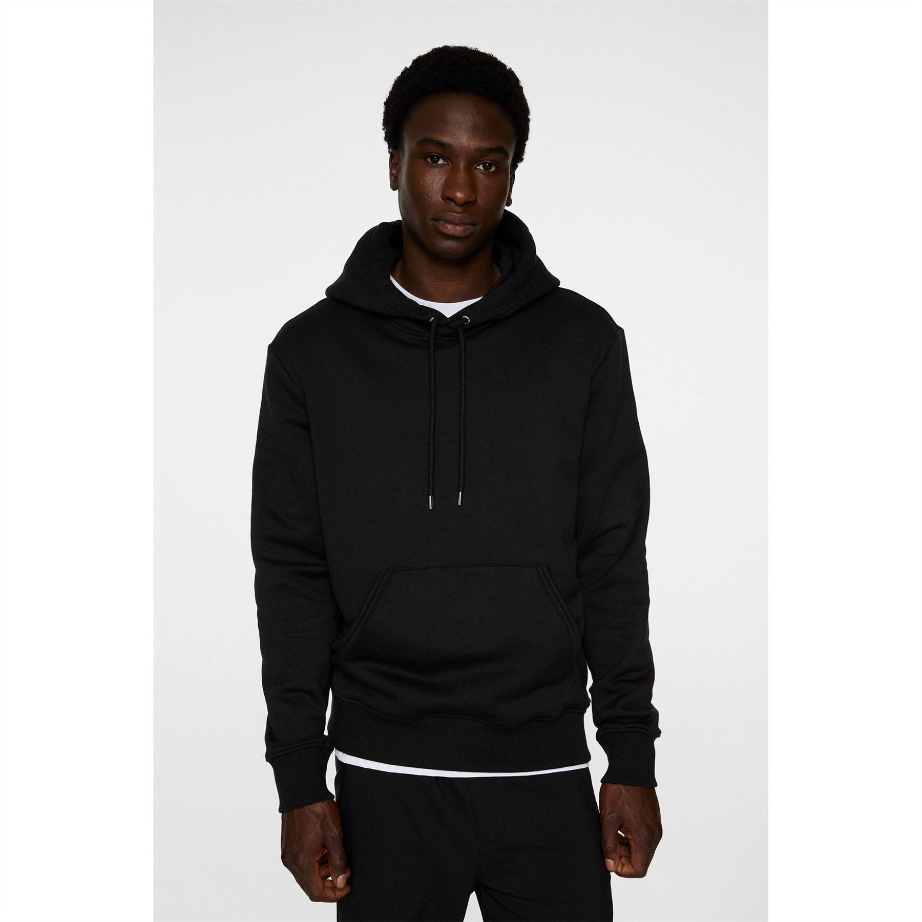 J Lindeberg Alpha Solid Patterned Hooded Drawstring Sweat Jacket