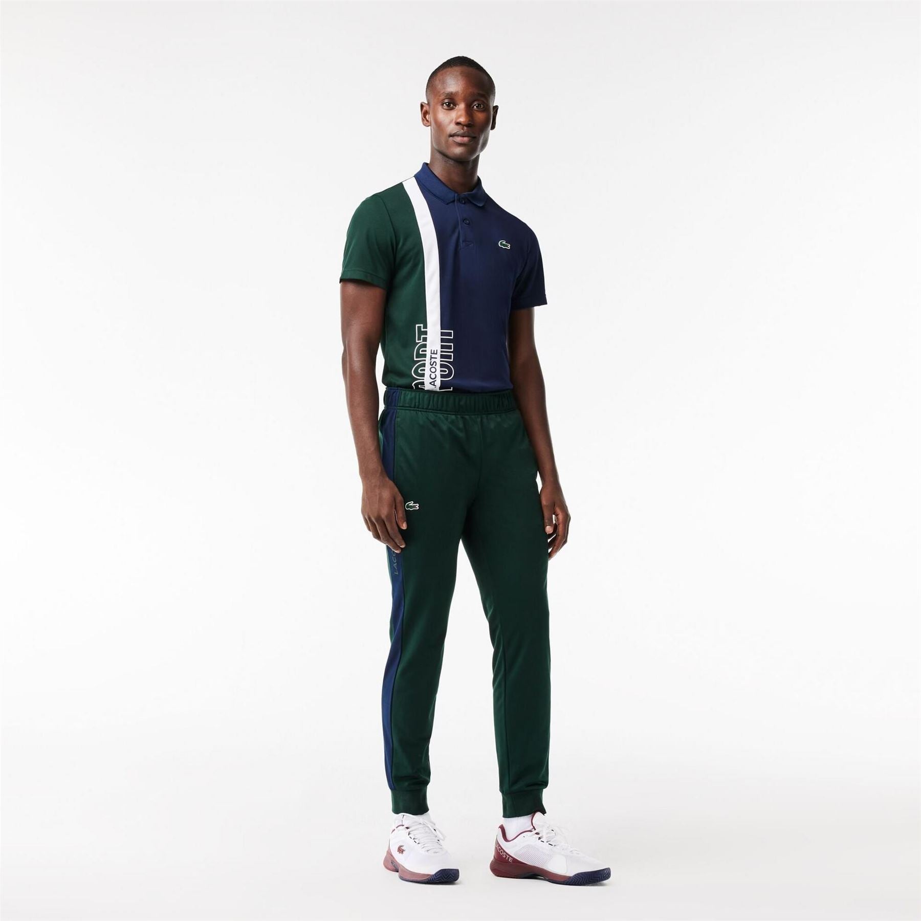 Lacoste Vertical Logo Color Block Slim Cut Track Pants